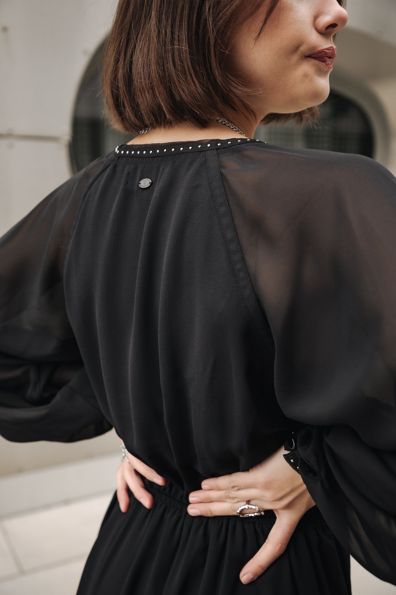 Robe effet cache-cœur Femme Rocklane Plain black | Freeman T. Porter
