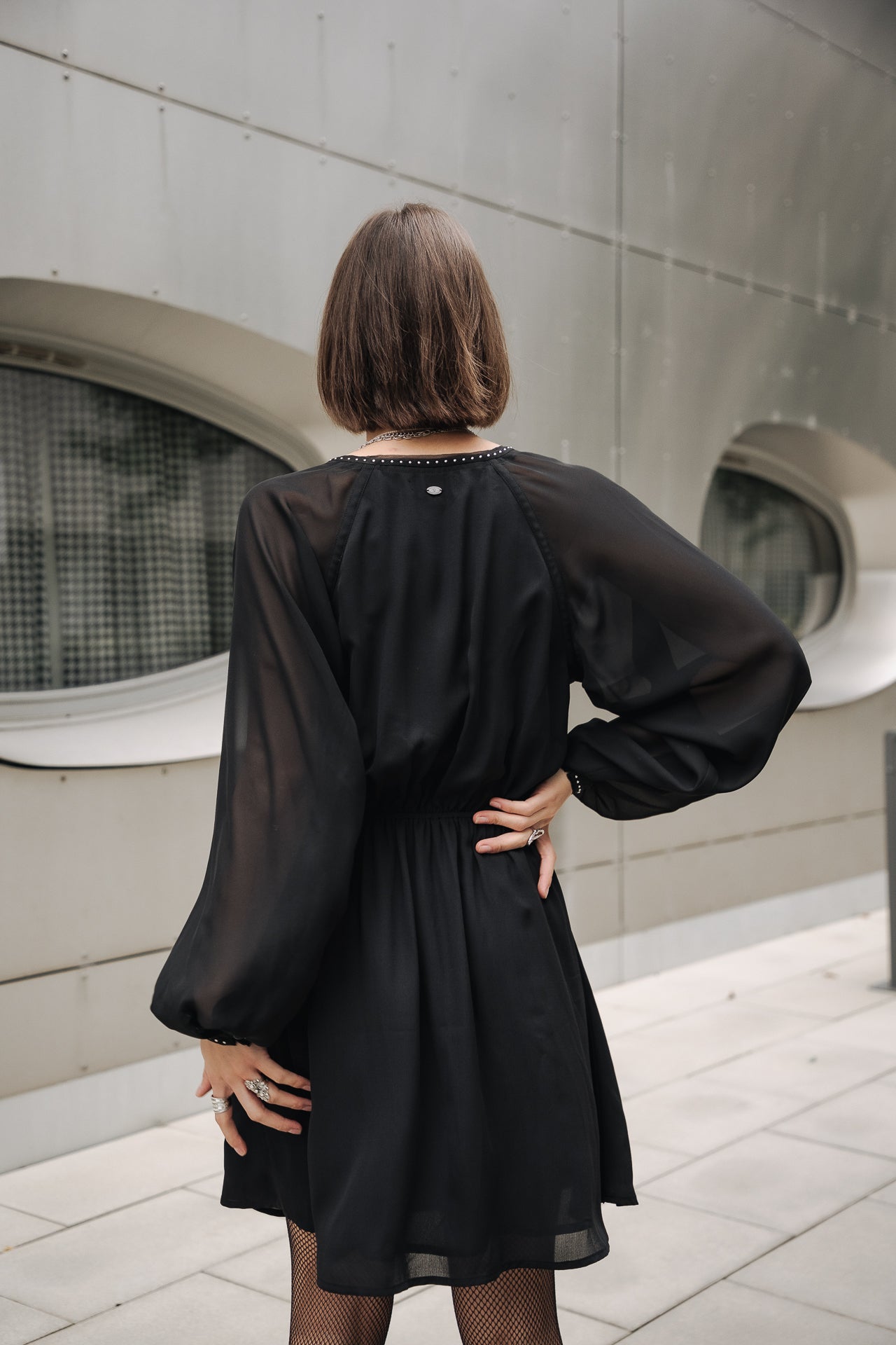 Robe effet cache-cœur Femme Rocklane Plain black | Freeman T. Porter