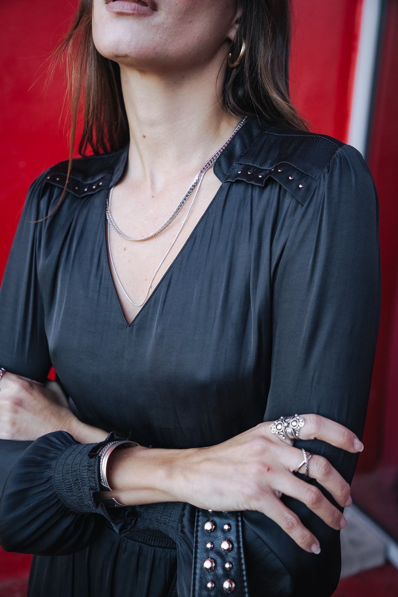 Robe longue Frau Rolinetti Plain black | Freeman T. Porter
