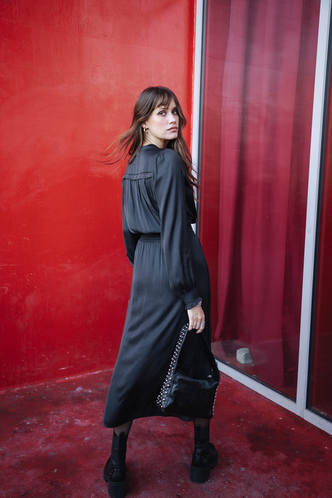 Robe longue Frau Rolinetti Plain black | Freeman T. Porter
