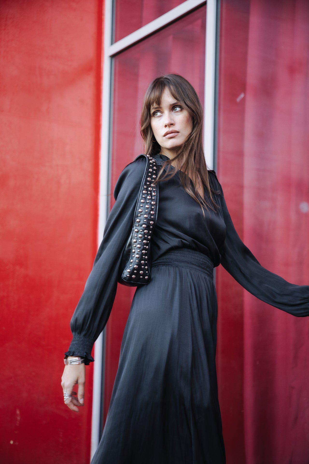 Robe longue Frau Rolinetti Plain black | Freeman T. Porter