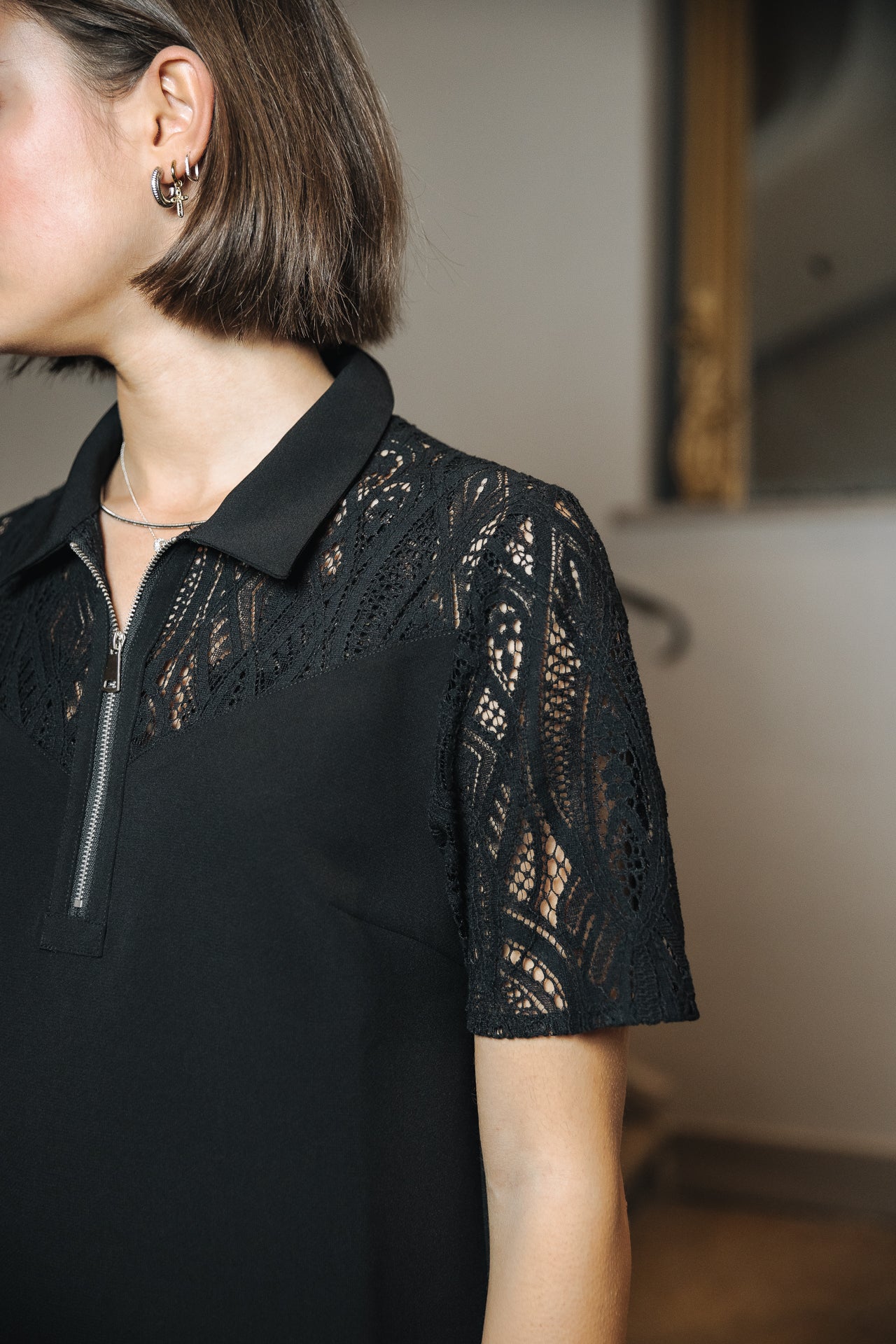 Robe courte Frau Raline Lace black | Freeman T. Porter