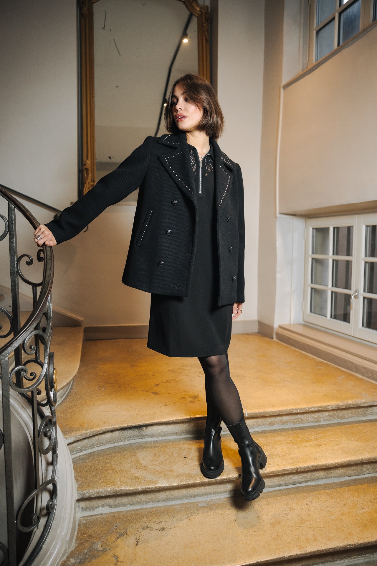Robe courte Frau Raline Lace black | Freeman T. Porter