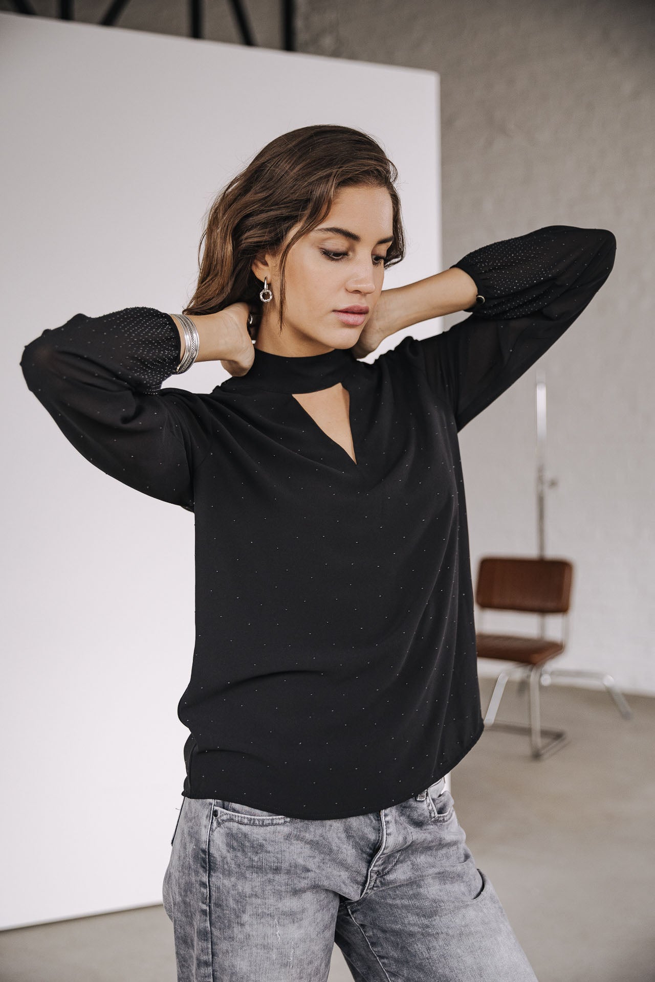 Blouse strass Mujer Bellany Strass black | Freeman T. Porter