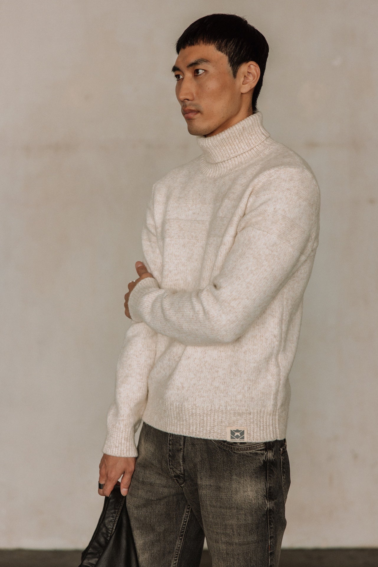 Pull col roulé Hombres Romeo Bellagio egret | Freeman T. Porter