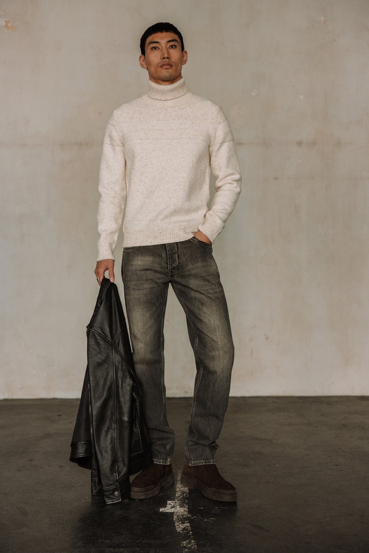 Pull col roulé Hombres Romeo Bellagio egret | Freeman T. Porter