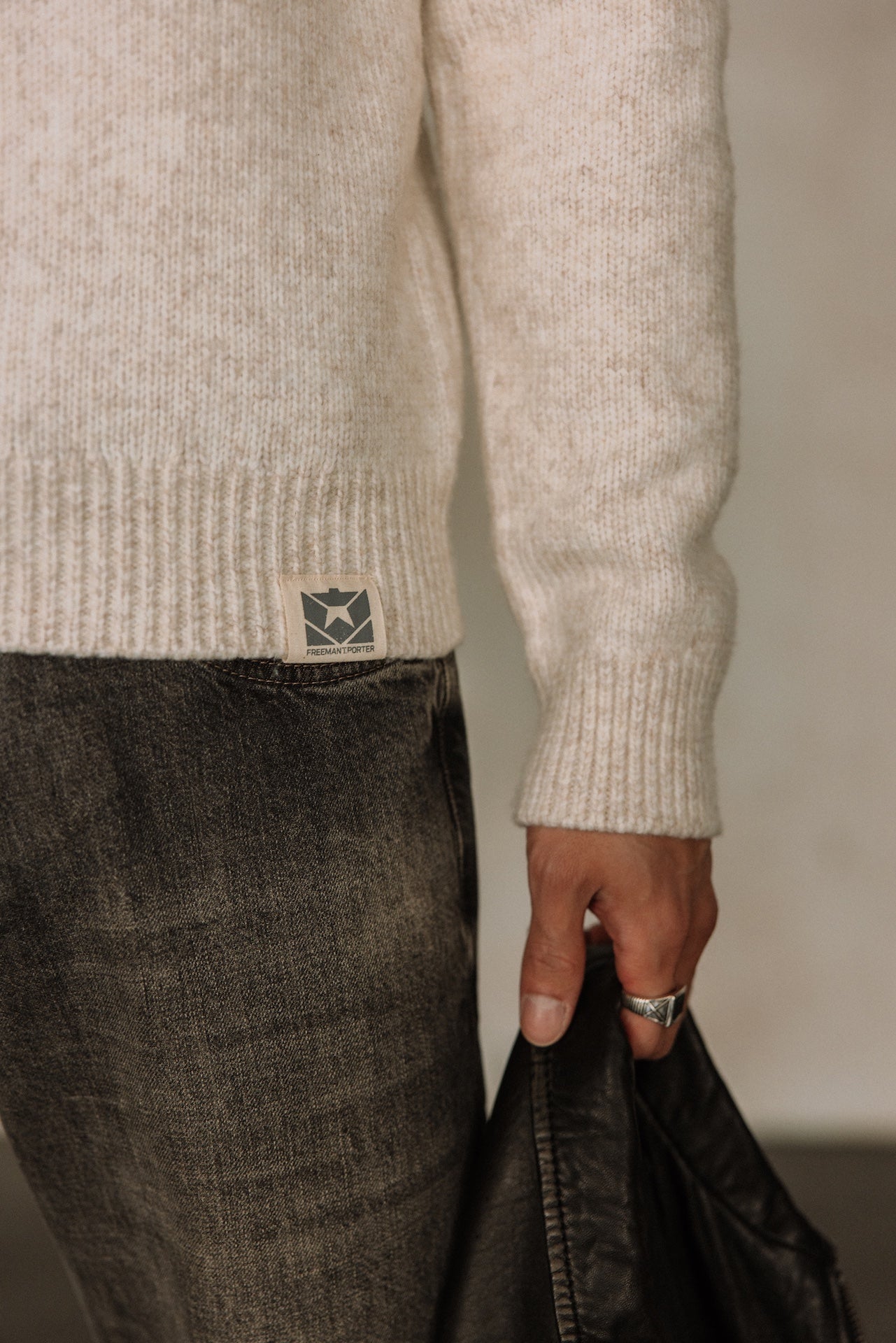 Pull col roulé Hombres Romeo Bellagio egret | Freeman T. Porter