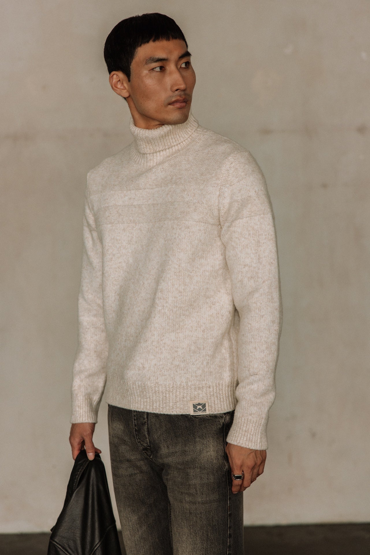 Pull col roulé Hombres Romeo Bellagio egret | Freeman T. Porter