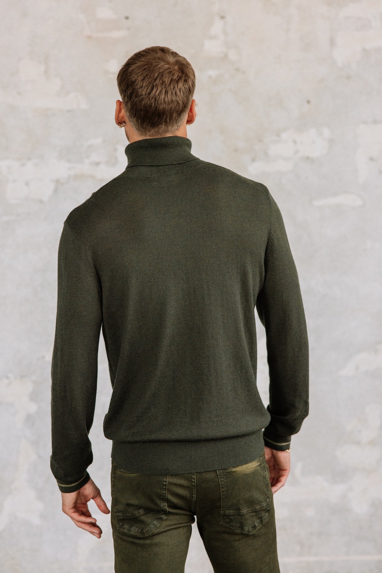 Pull col roulé Hombres Romeo Nacka olive night | Freeman T. Porter