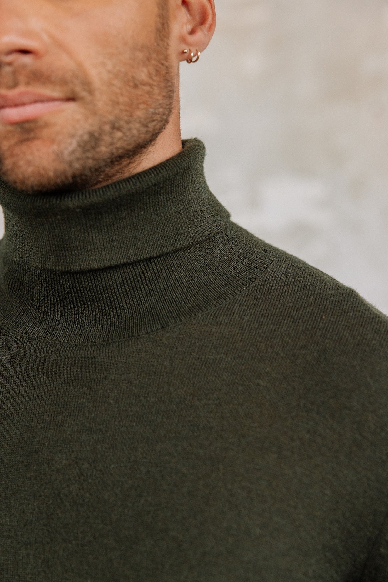 Pull col roulé Hombres Romeo Nacka olive night | Freeman T. Porter