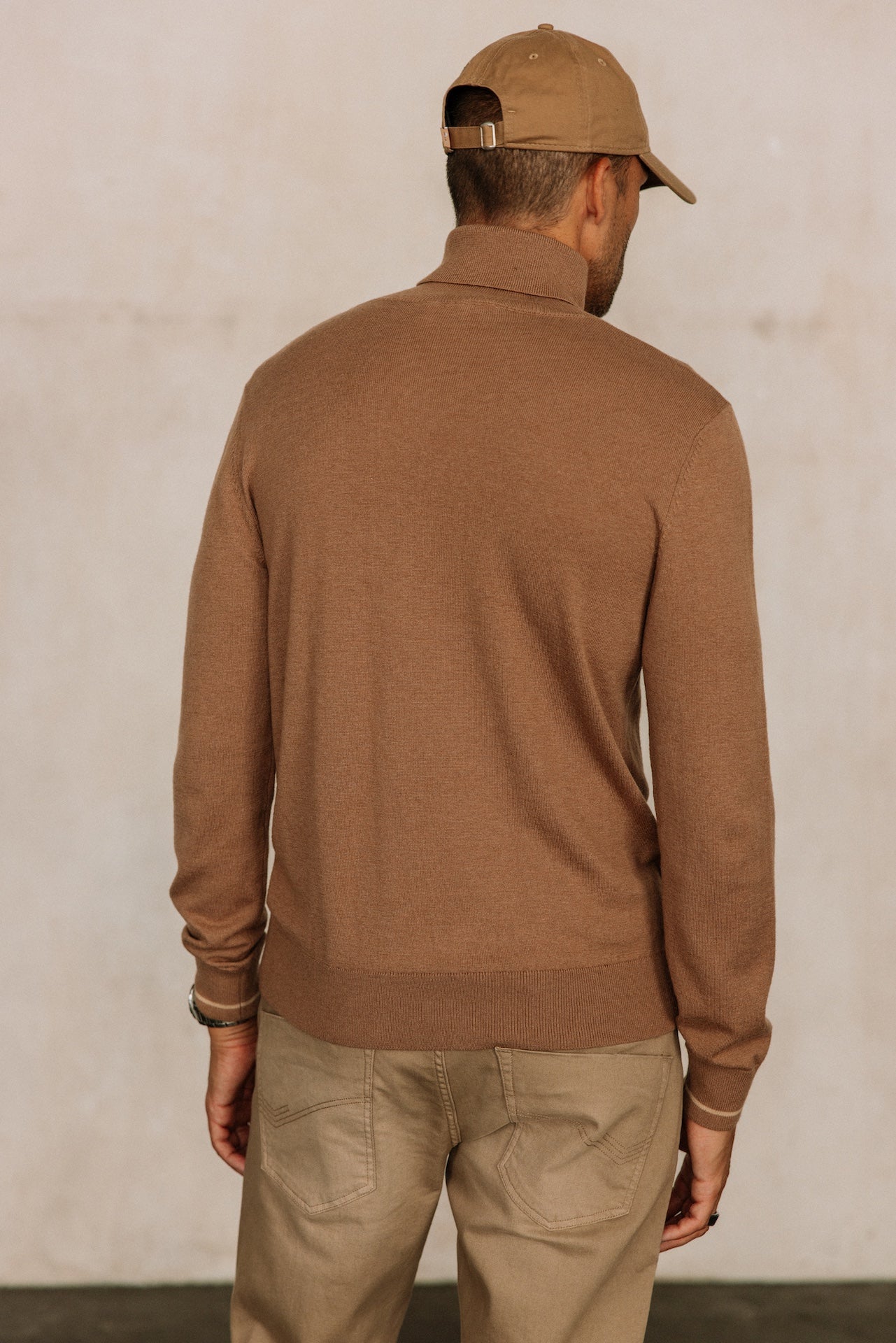 Pull col roulé Hombres Romeo Nacka taupe | Freeman T. Porter