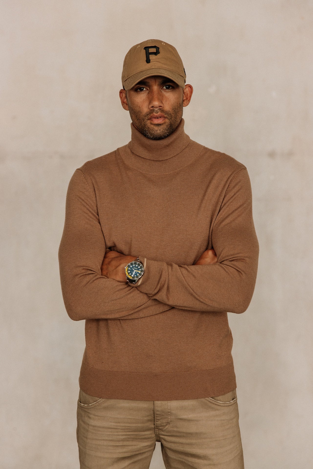 Pull col roulé Hombres Romeo Nacka taupe | Freeman T. Porter