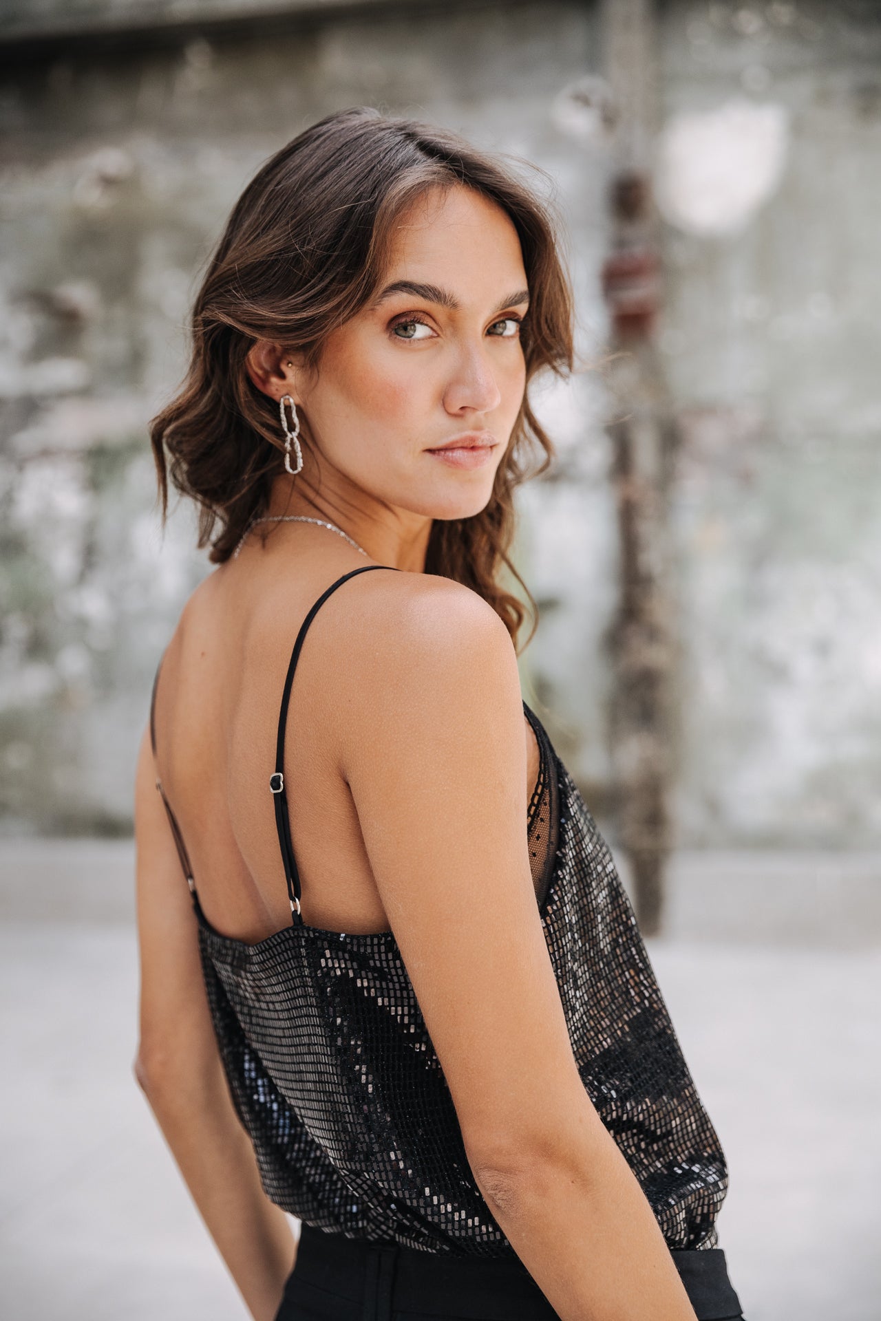 Top bretelles Mujer Shaliny Fancy Night black | Freeman T. Porter