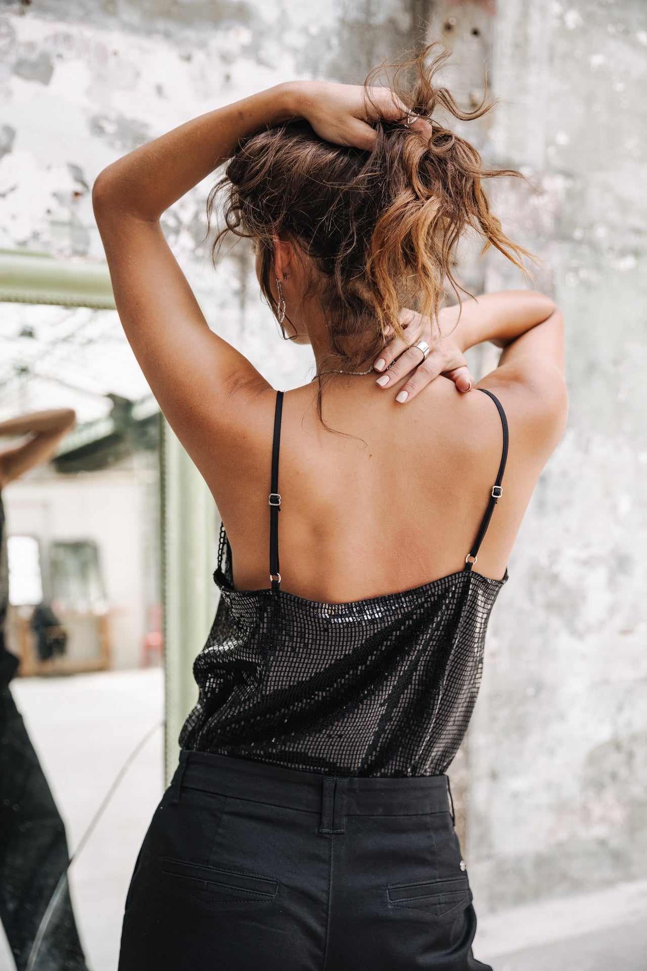 Top bretelles Mujer Shaliny Fancy Night black | Freeman T. Porter