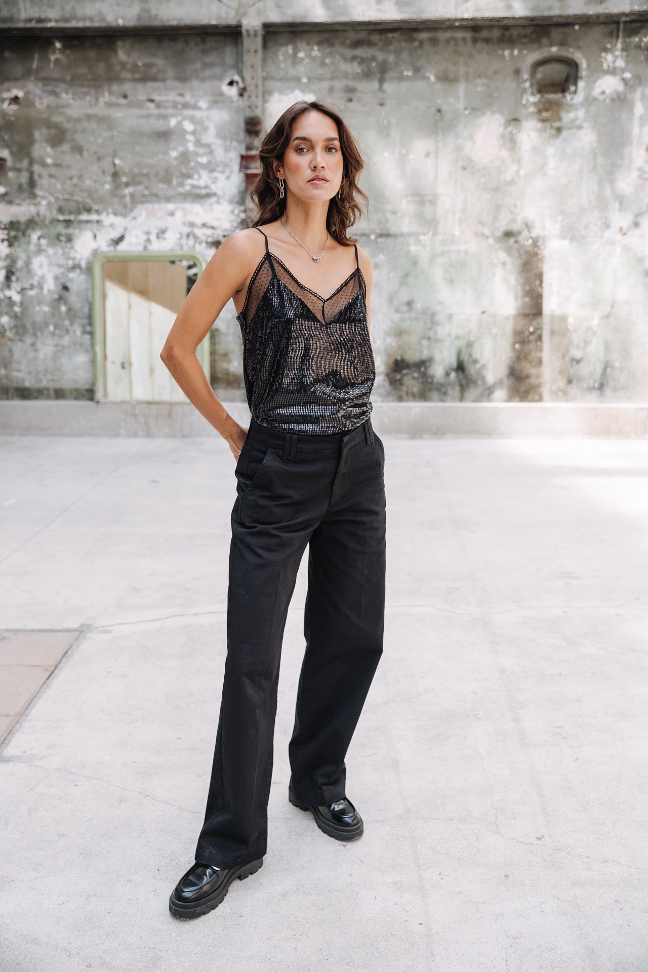 Top bretelles Mujer Shaliny Fancy Night black | Freeman T. Porter