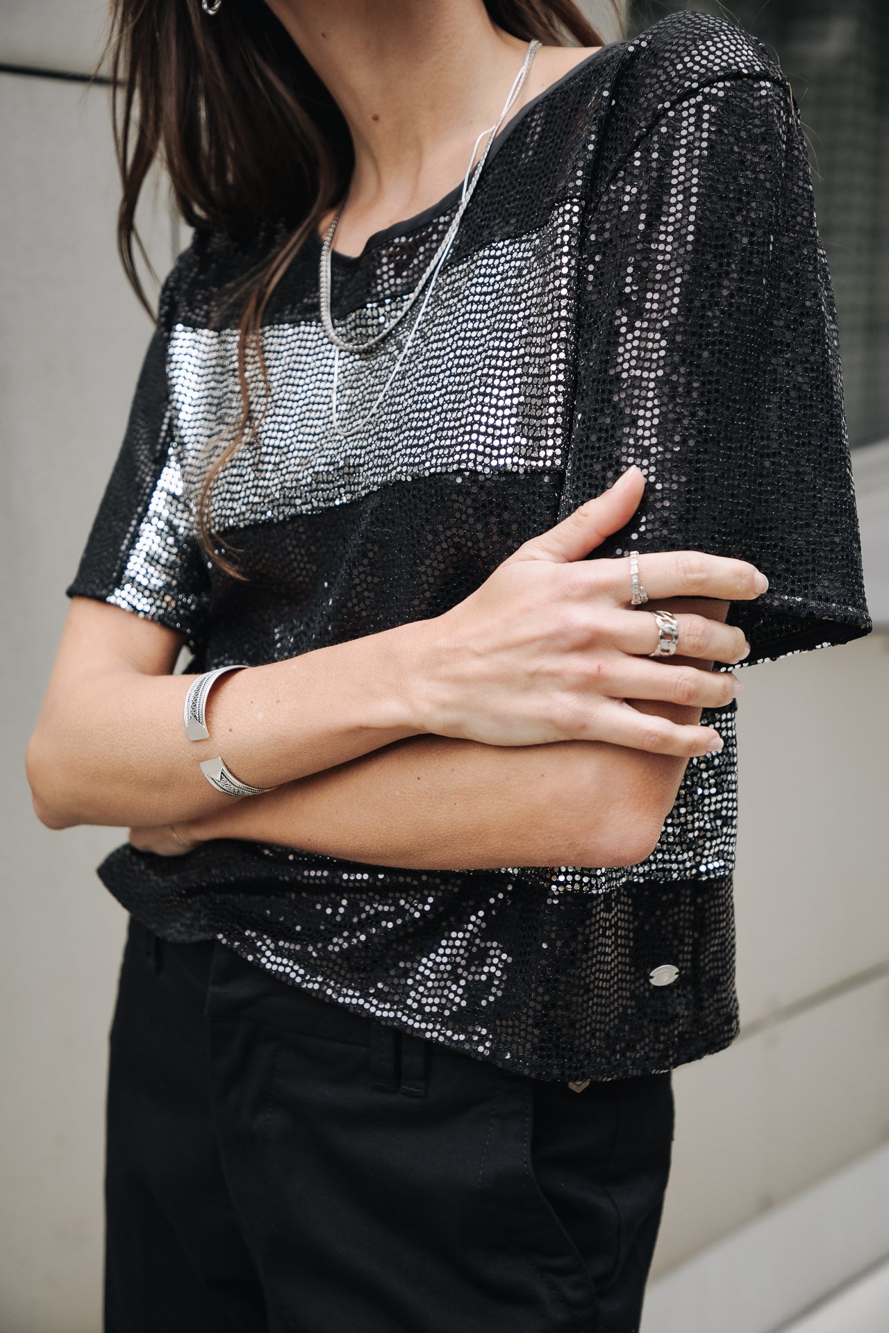 T-Shirt rayures Woman Tachina black | Freeman T. Porter