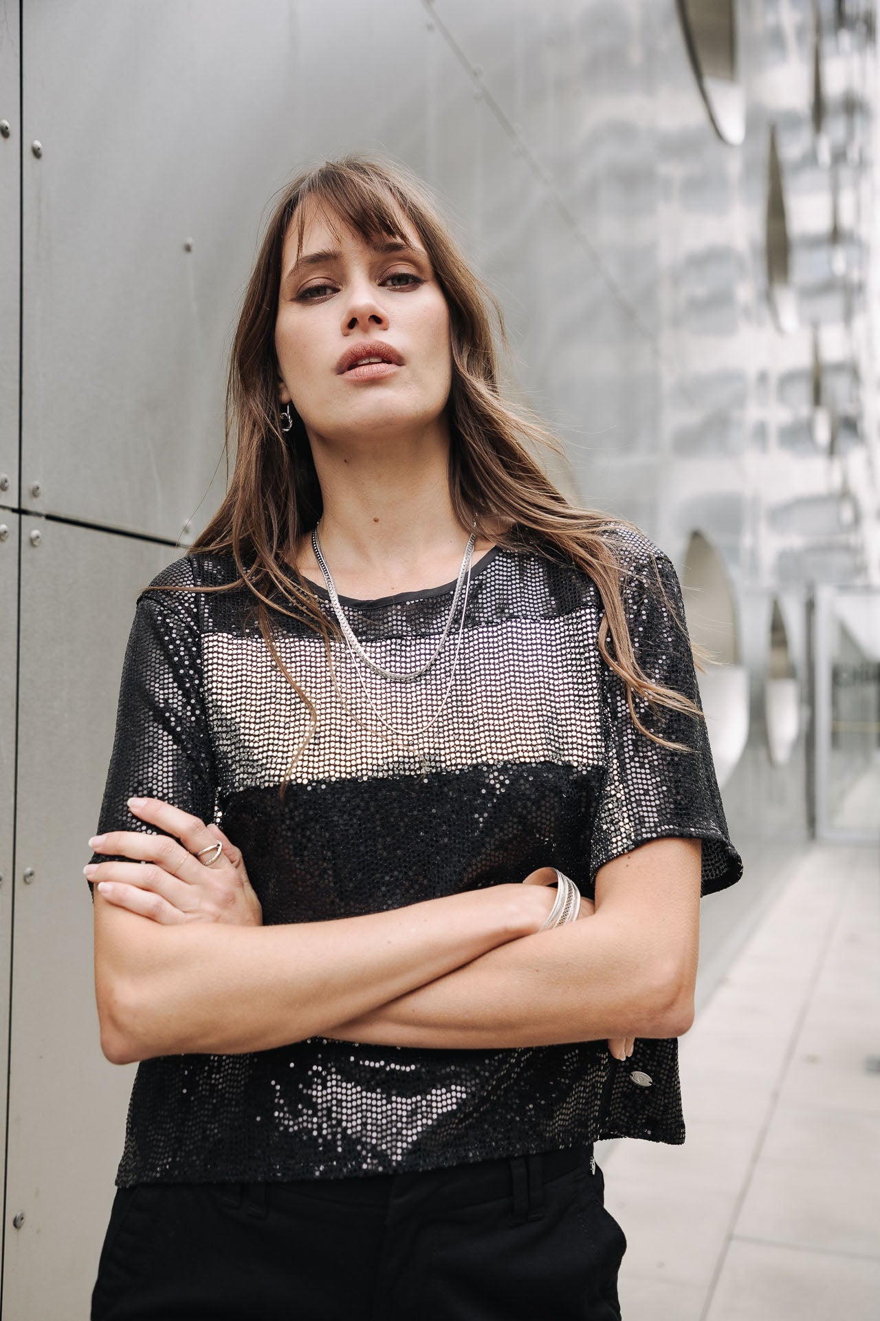 T-Shirt rayures Woman Tachina black | Freeman T. Porter