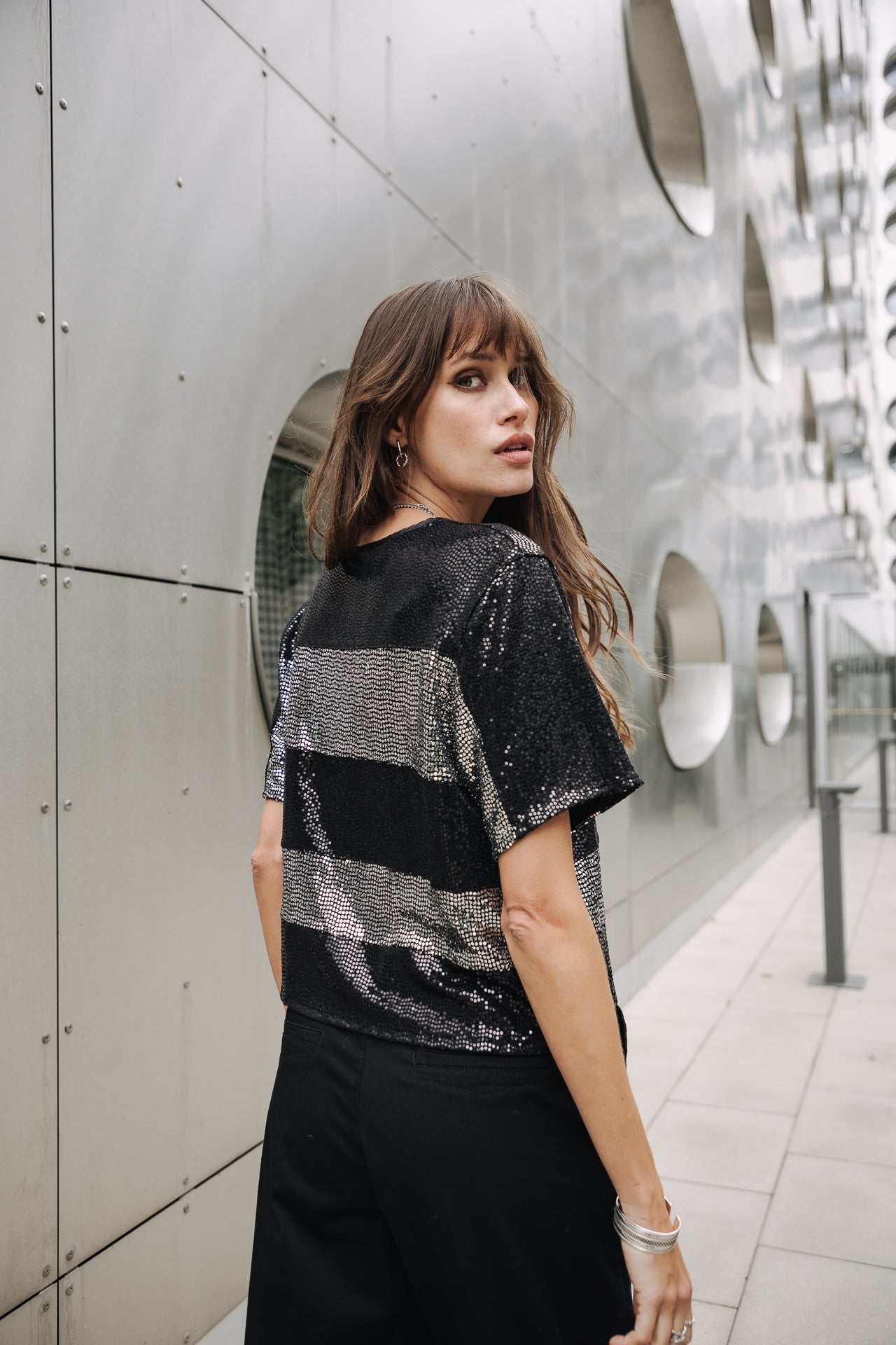 T-Shirt rayures Woman Tachina black | Freeman T. Porter