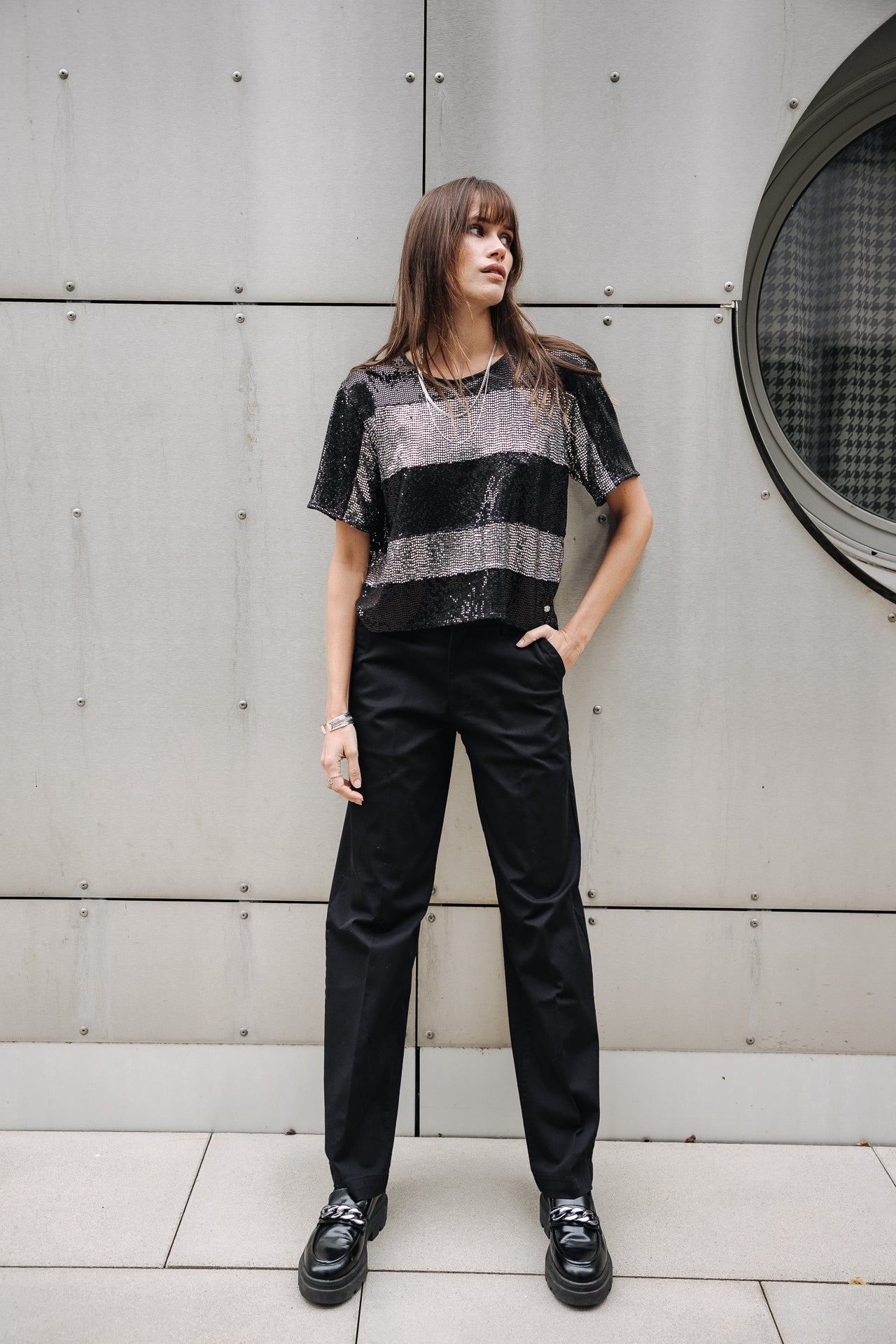 T-Shirt rayures Woman Tachina black | Freeman T. Porter