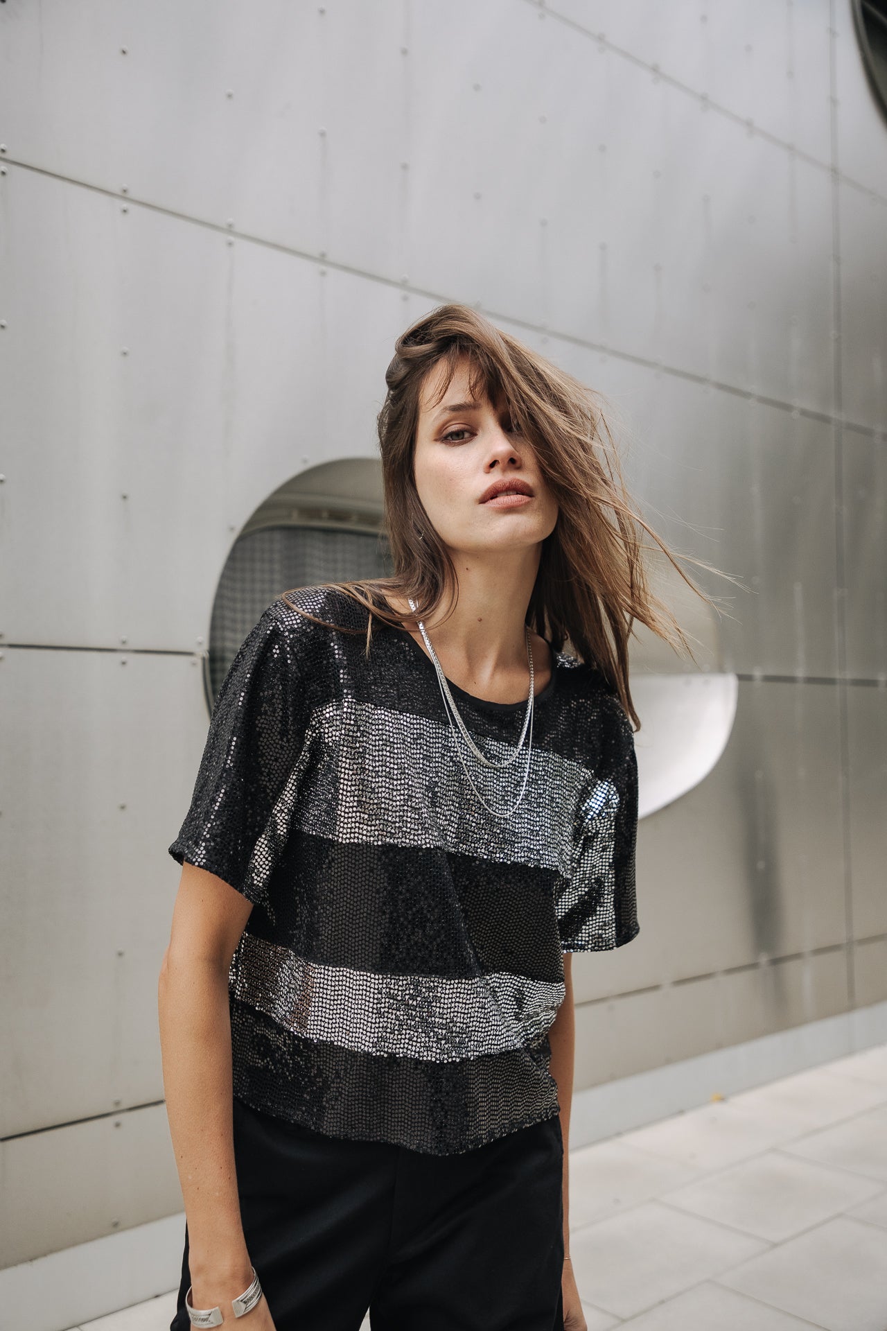 T-Shirt rayures Woman Tachina black | Freeman T. Porter