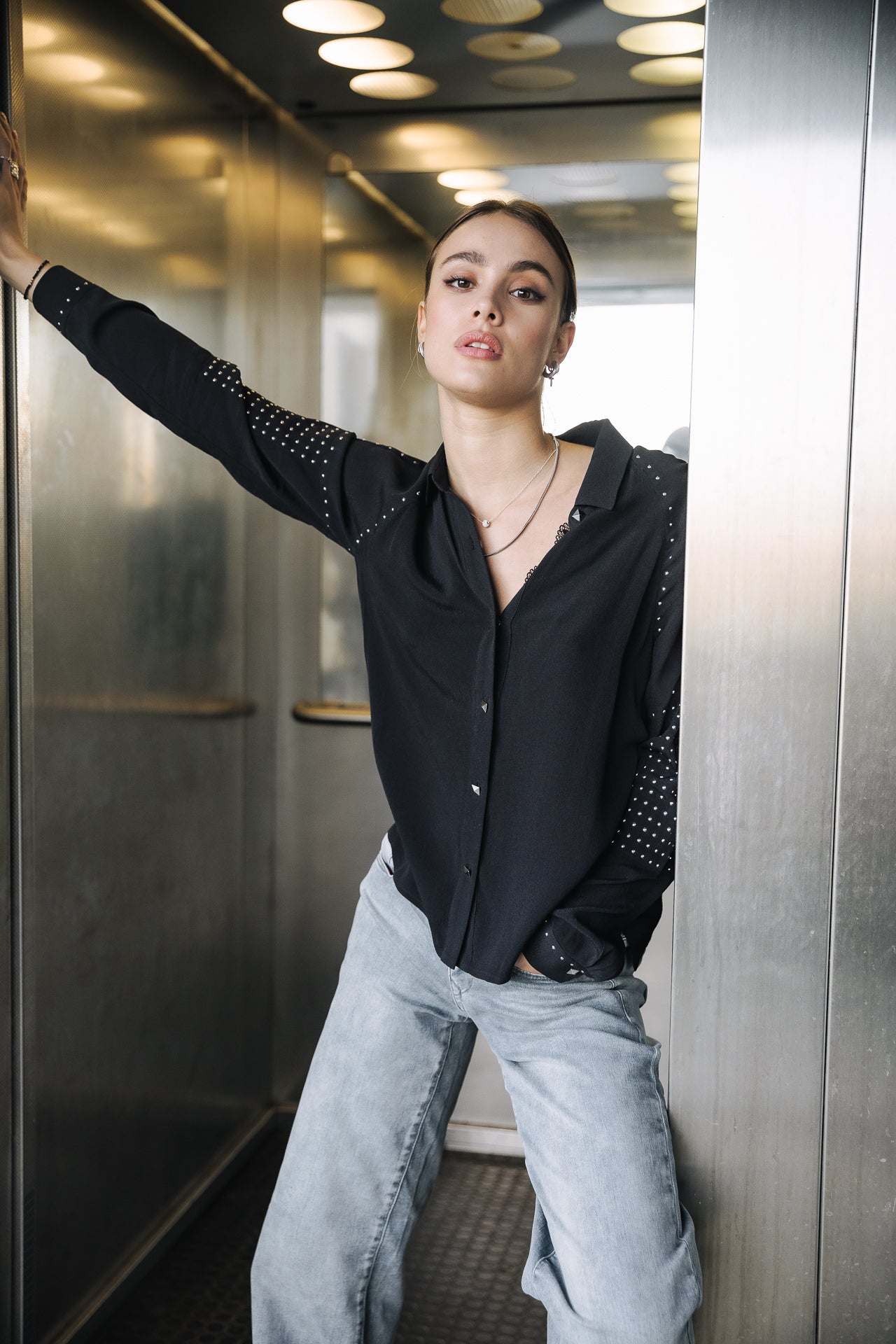Top manches longues Mujer Breeze Plain black | Freeman T. Porter