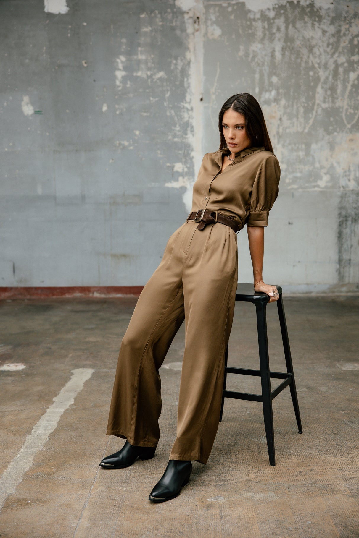 Combinaison satinée Mujer Clorane Plain bronze | Freeman T. Porter