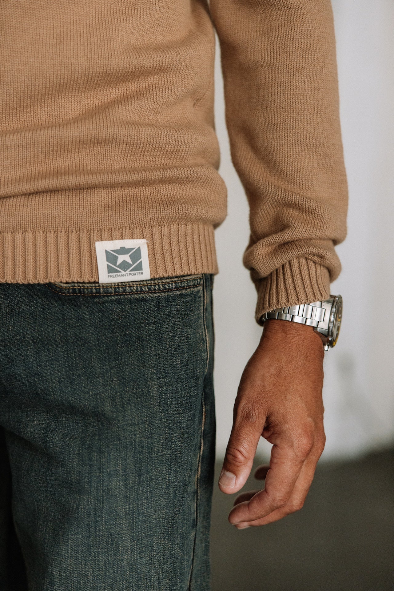 Pull col montant zippé Hombres Gustav Crossing kelp | Freeman T. Porter