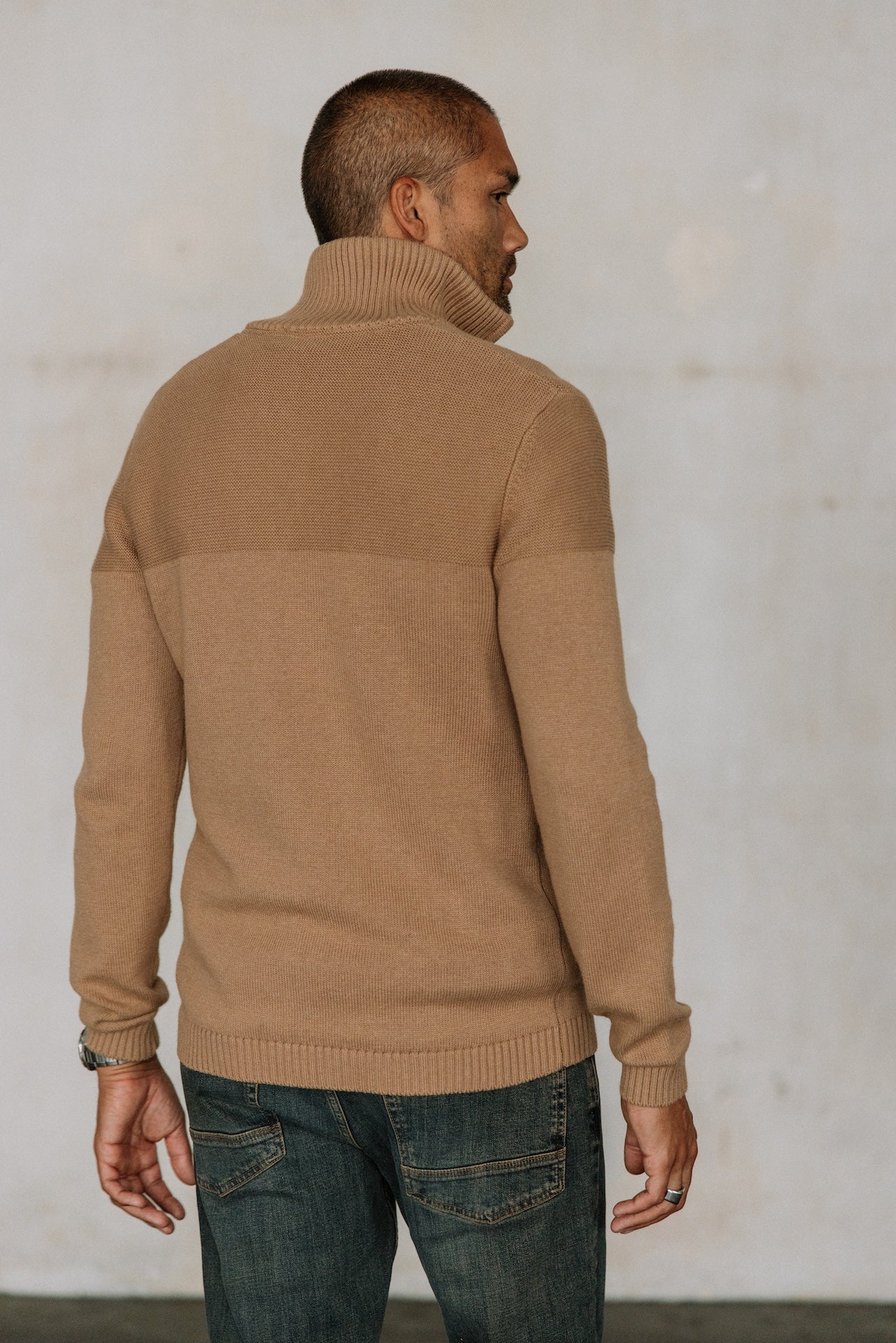 Pull col montant zippé Hombres Gustav Crossing kelp | Freeman T. Porter