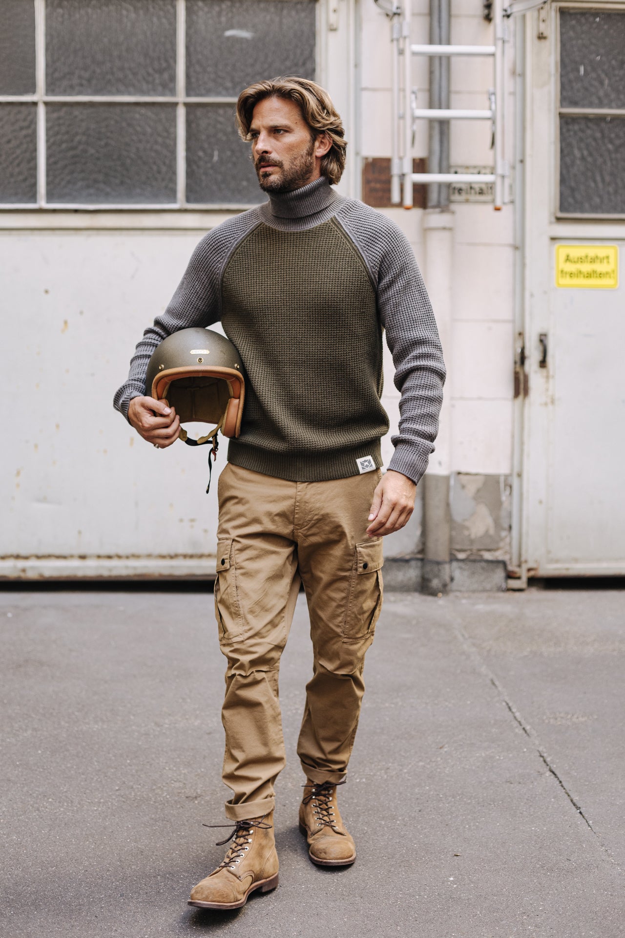 Pull col roulé Men Altair Pike olive night | Freeman T. Porter