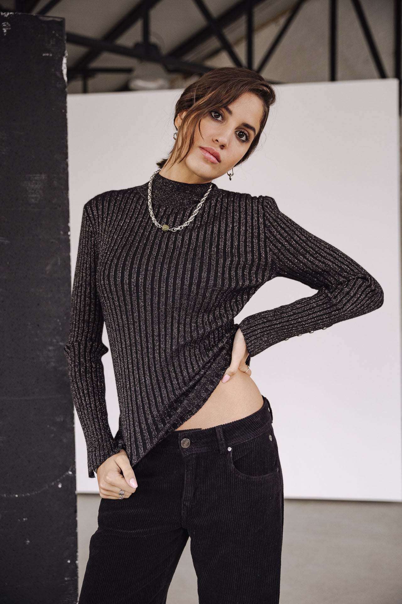 Pull lurex Femme Pryma Lurex black | Freeman T. Porter