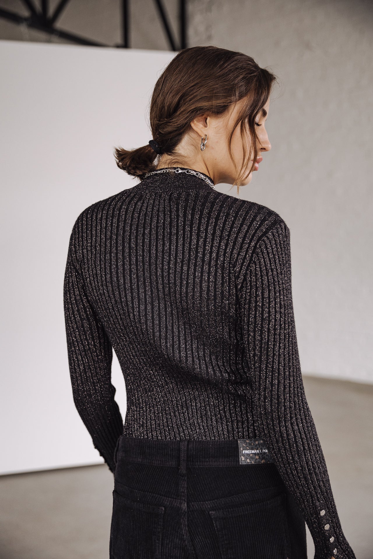 Pull lurex Femme Pryma Lurex black | Freeman T. Porter