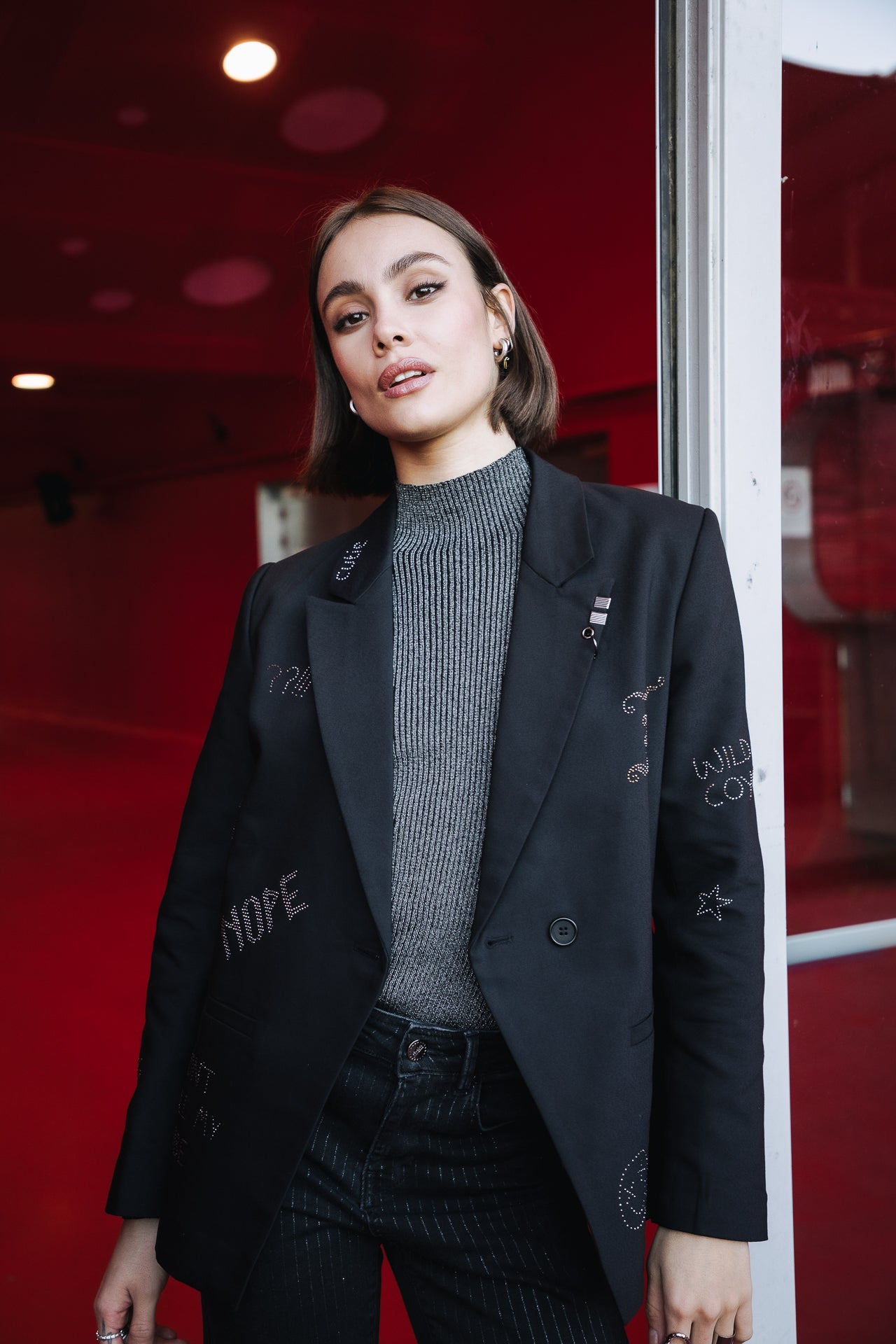 Blazer large Femme Bernie Rhinestone black | Freeman T. Porter