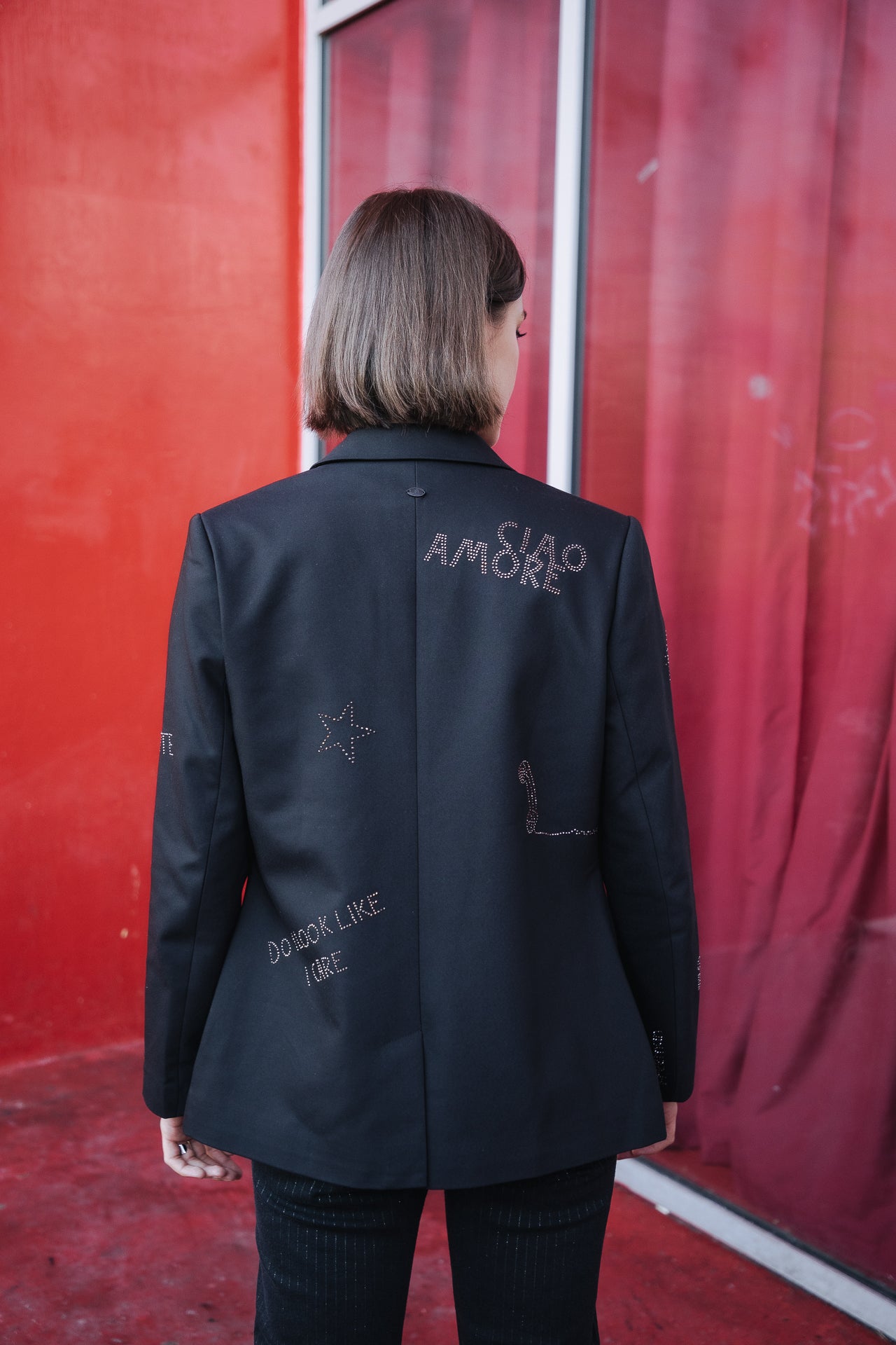 Blazer large Femme Bernie Rhinestone black | Freeman T. Porter