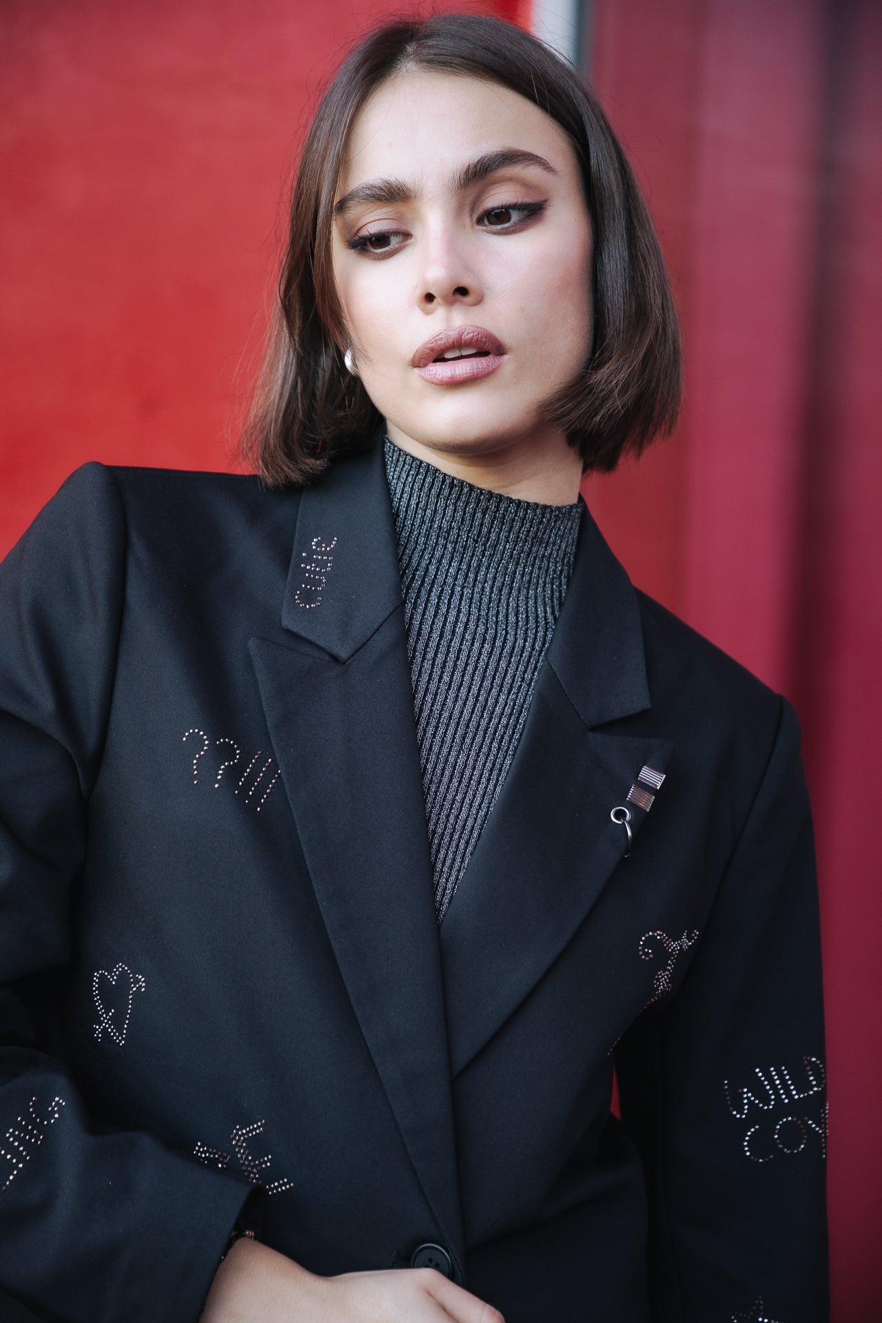 Blazer large Femme Bernie Rhinestone black | Freeman T. Porter