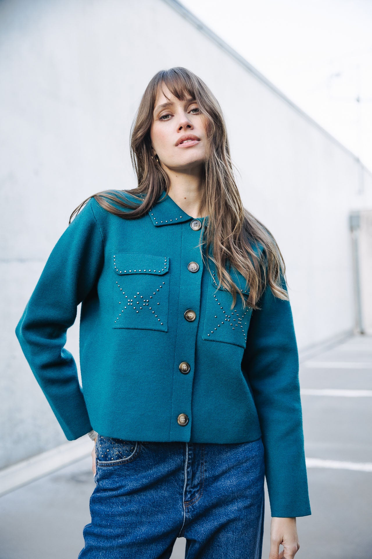 Gilet court Mujer Gelane petrol | Freeman T. Porter