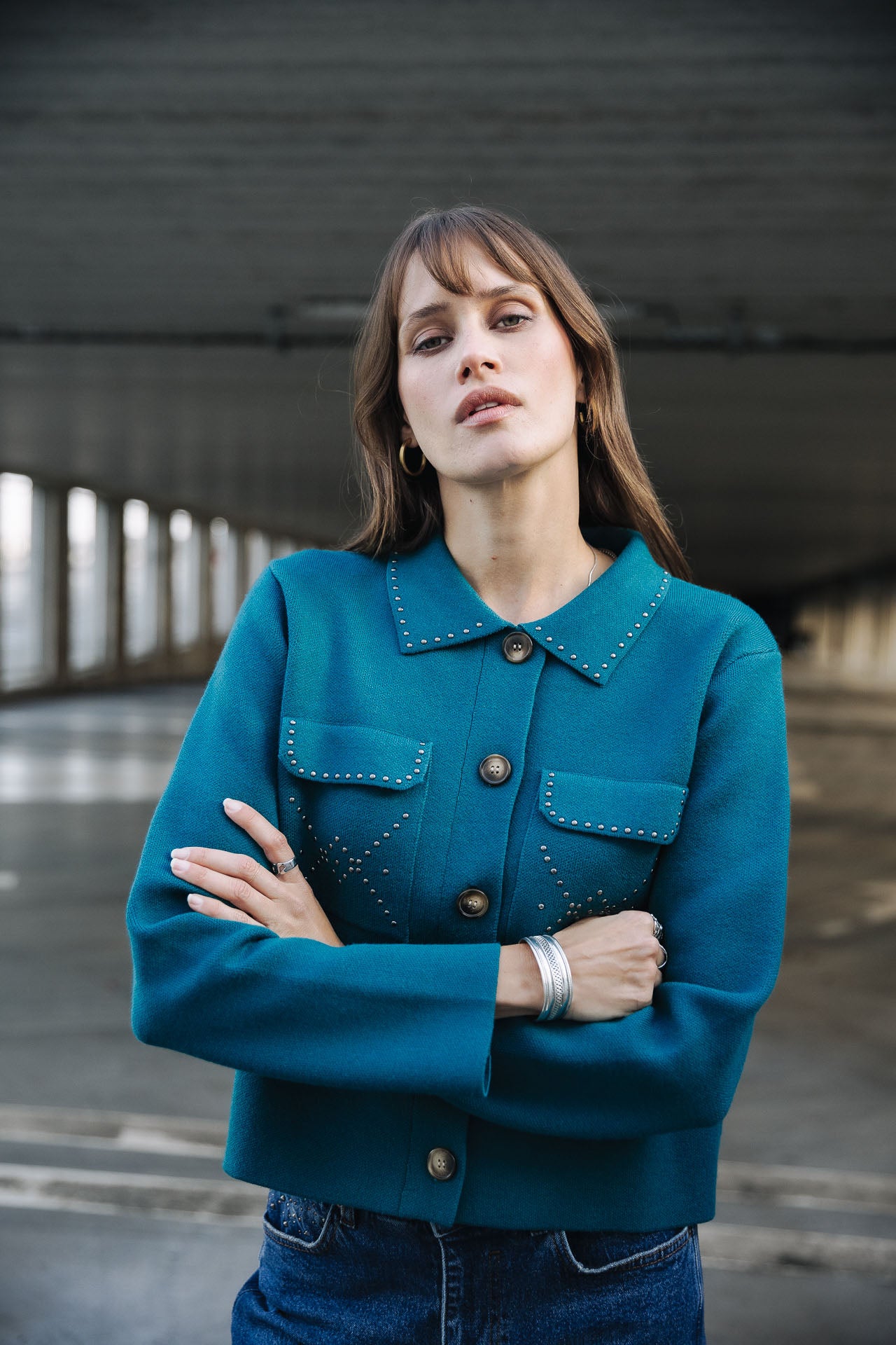 Gilet court Femme Gelane petrol | Freeman T. Porter