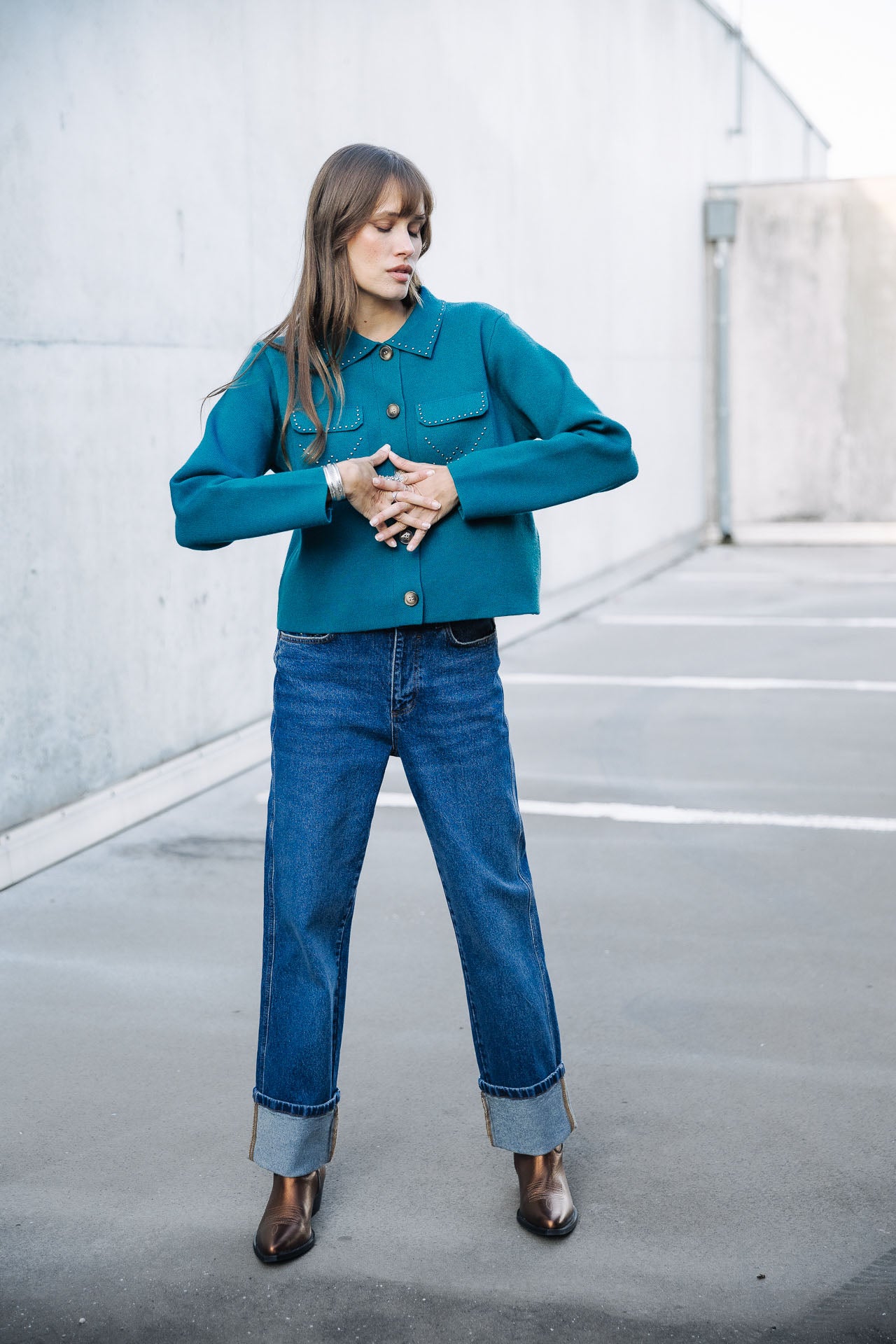 Gilet court Femme Gelane petrol | Freeman T. Porter