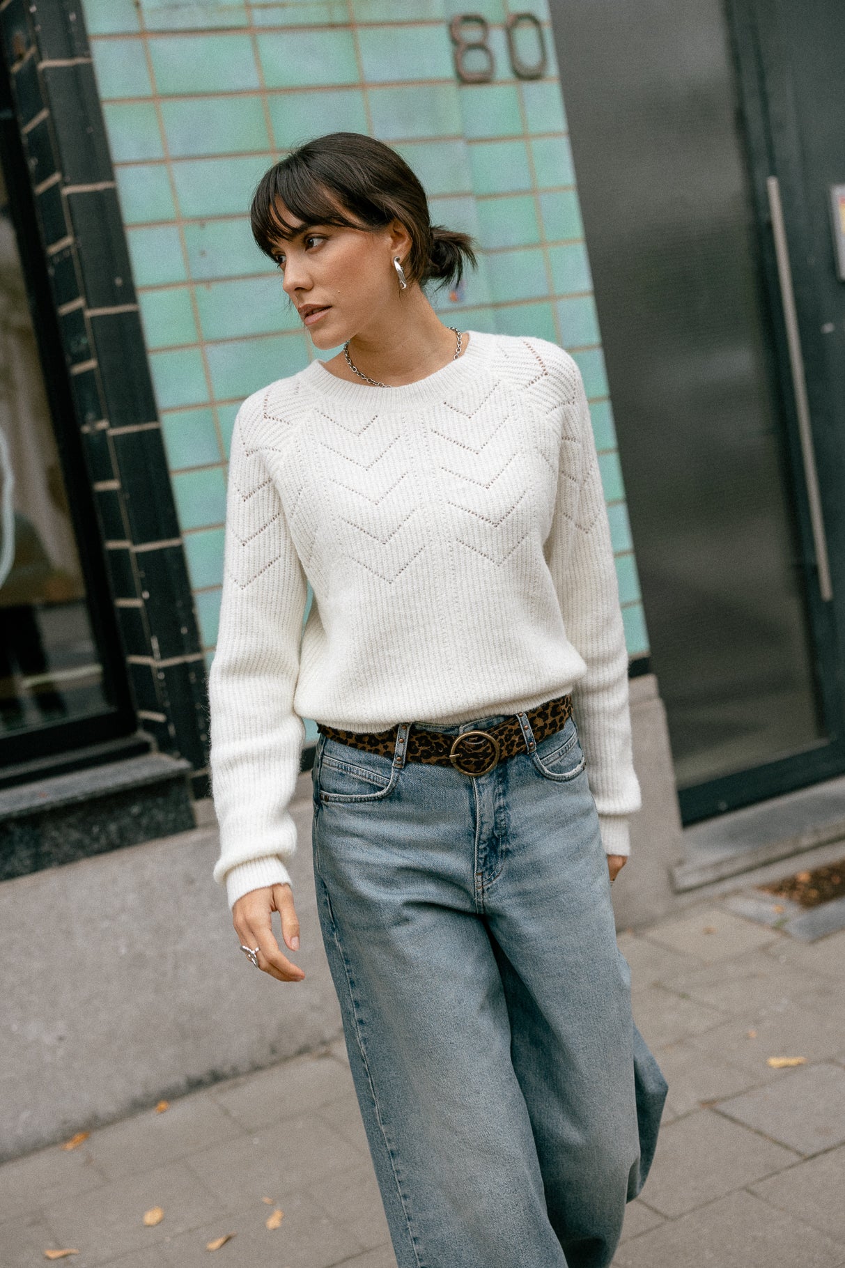 Pull maille pointelle Femme Praze ecru | Freeman T. Porter