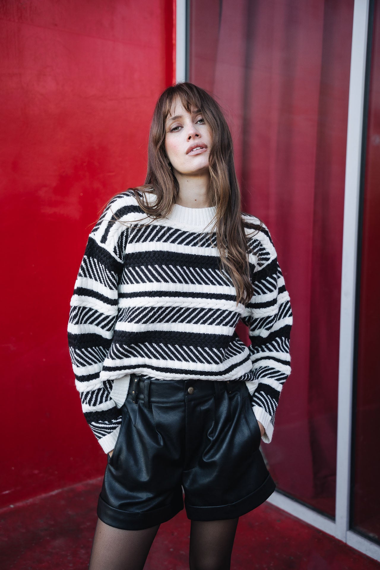 Pull manches longues Woman Paleo Chevron white | Freeman T. Porter