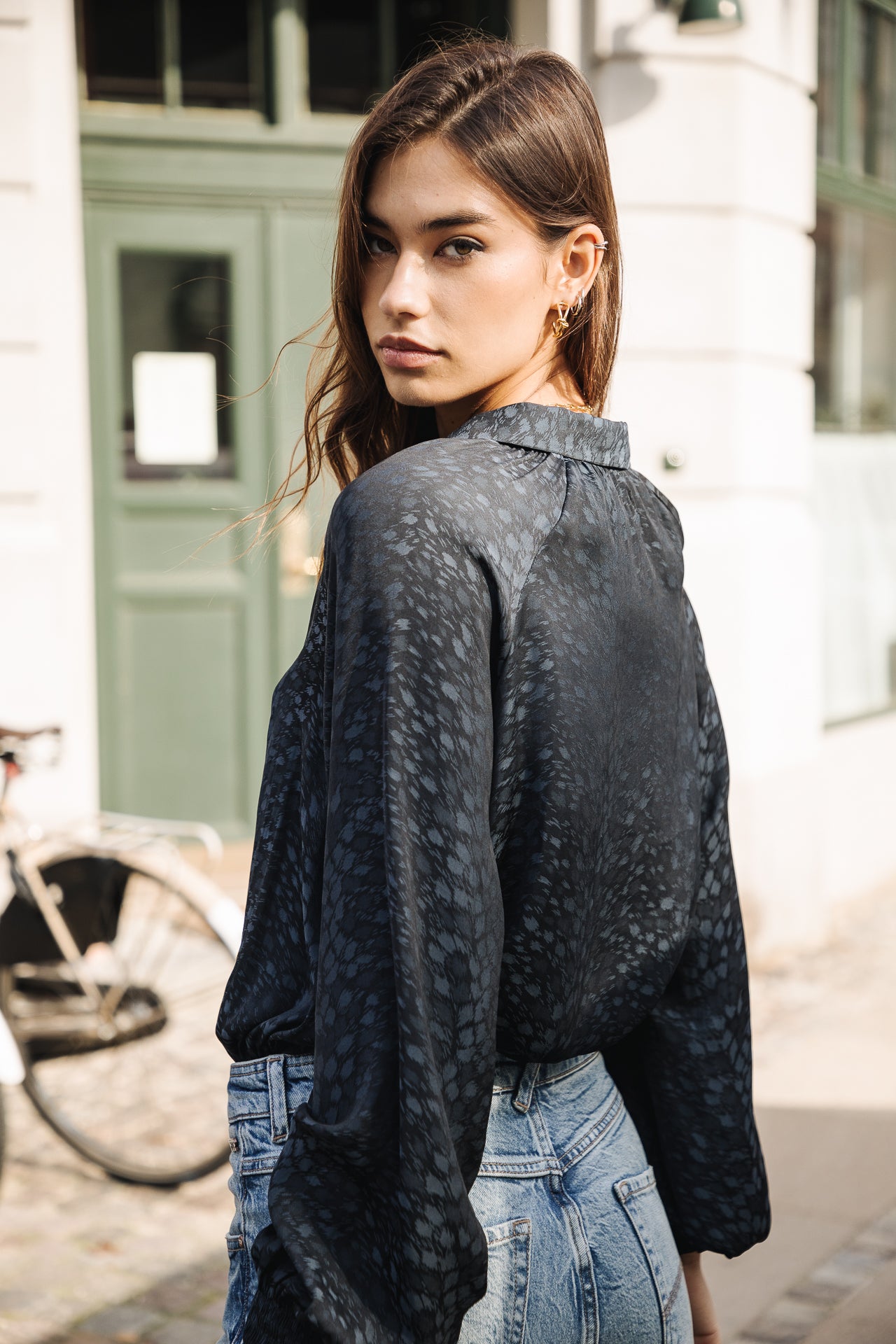 Top manches longues Mujer Cassily Jaquard storm blue | Freeman T. Porter