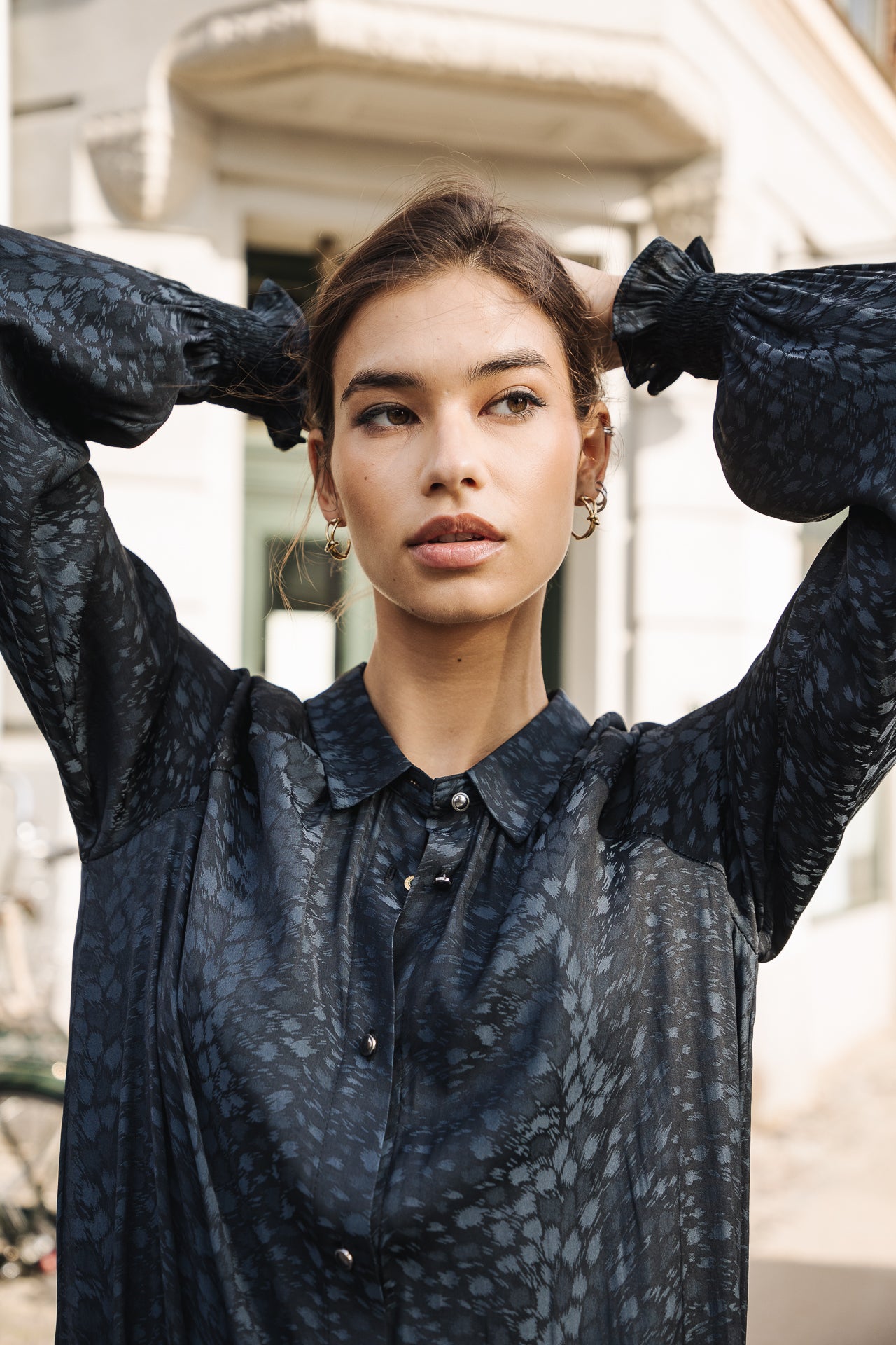 Top manches longues Mujer Cassily Jaquard storm blue | Freeman T. Porter