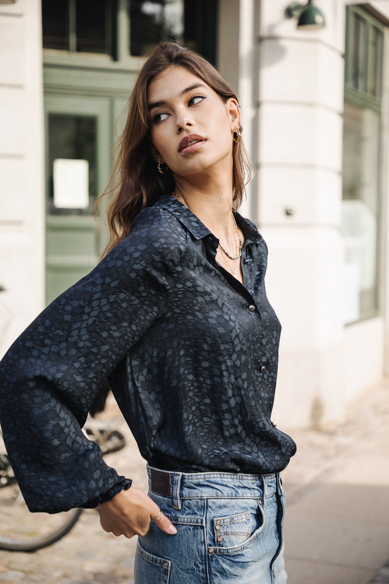Top manches longues Mujer Cassily Jaquard storm blue | Freeman T. Porter