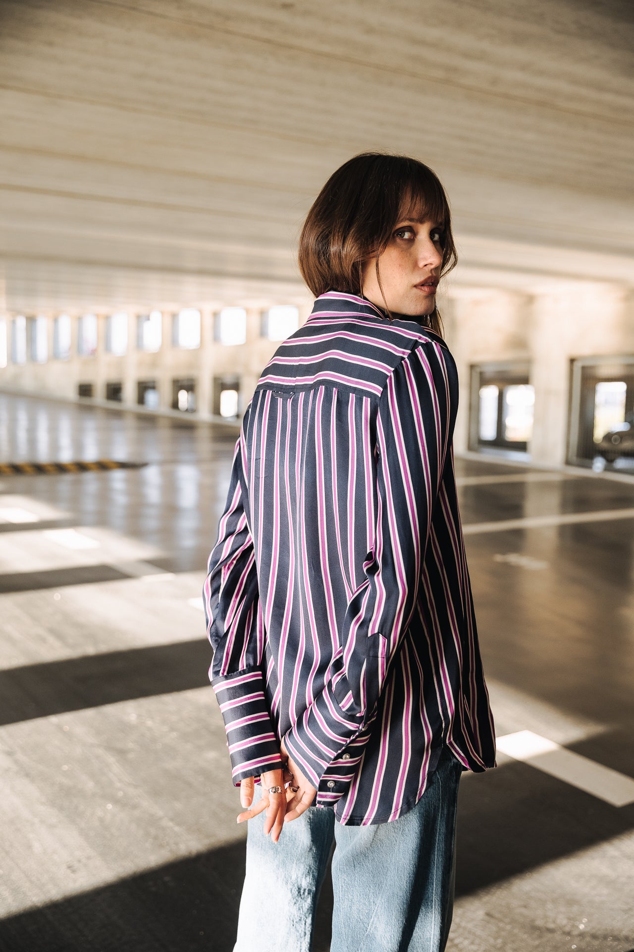 Chemise manches longues Frau Chestine Stripes blue nights | Freeman T. Porter