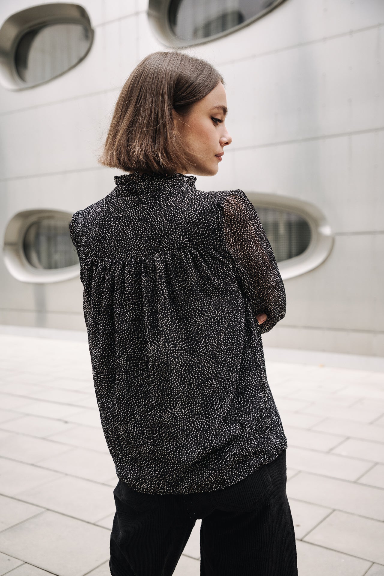 Top manches longues Mujer Boeme Plumetis black | Freeman T. Porter