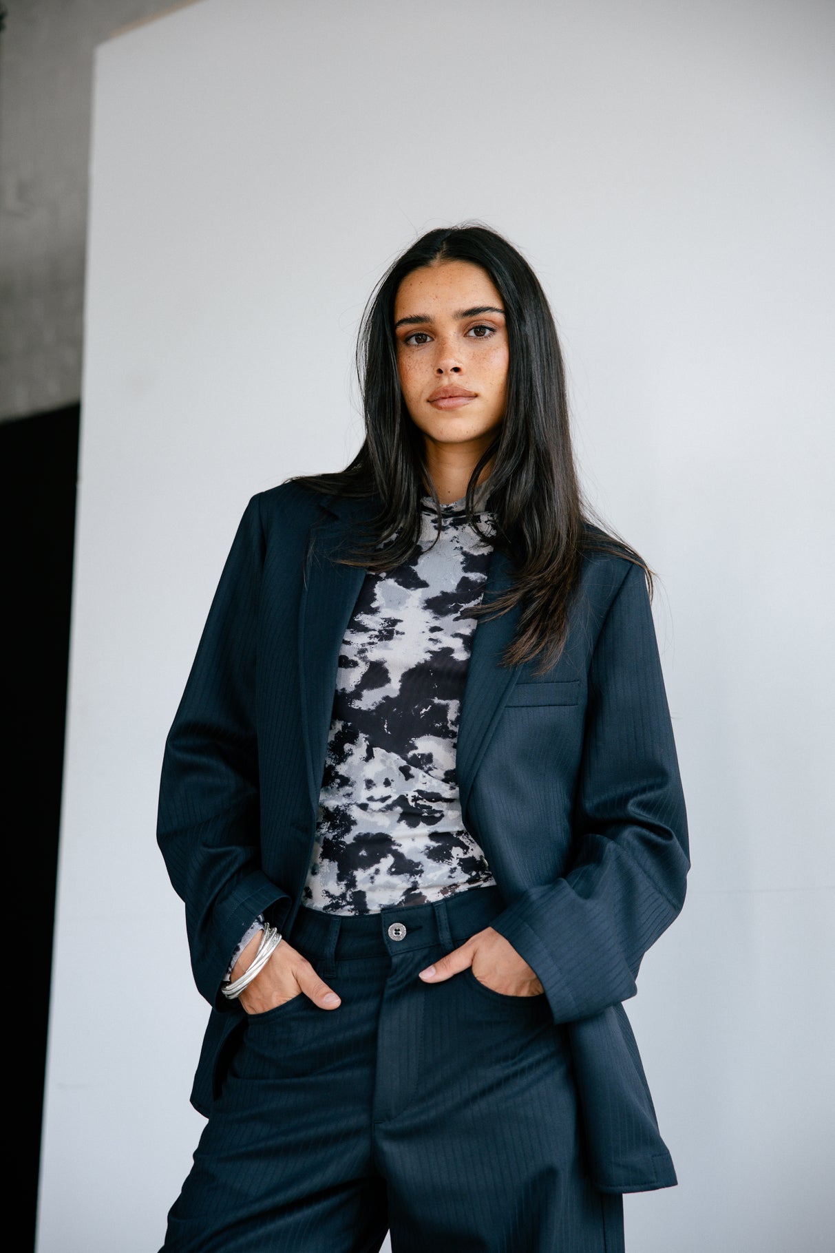 Oversized blazer jacket Woman Maria Crown navy | Freeman T. Porter