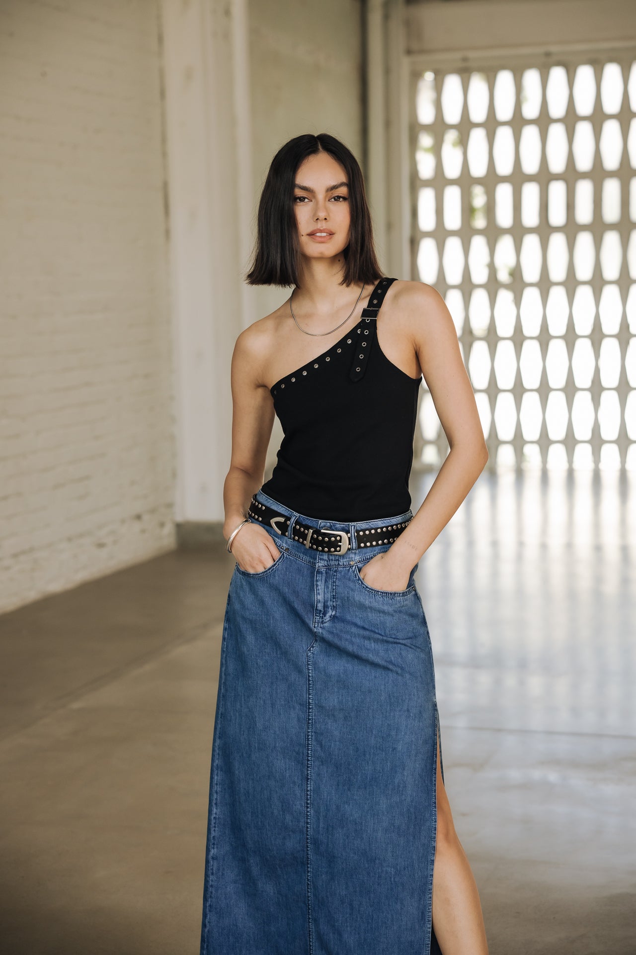 Gerader Rock Frau Lovy Denim manzana med | Freeman T. Porter