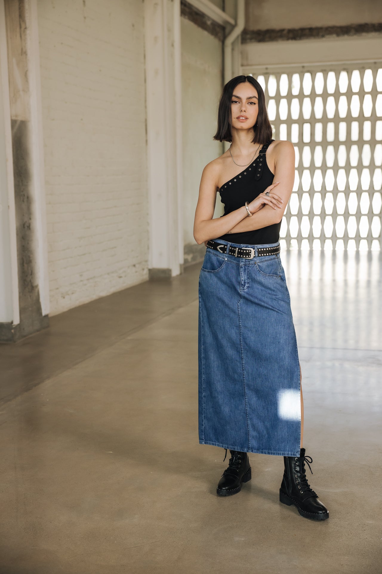 Gerader Rock Frau Lovy Denim manzana med | Freeman T. Porter