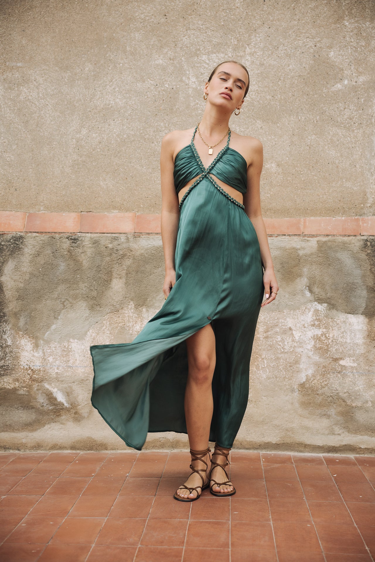 Robe longue Femme Rosange Plain thyme | Freeman T. Porter