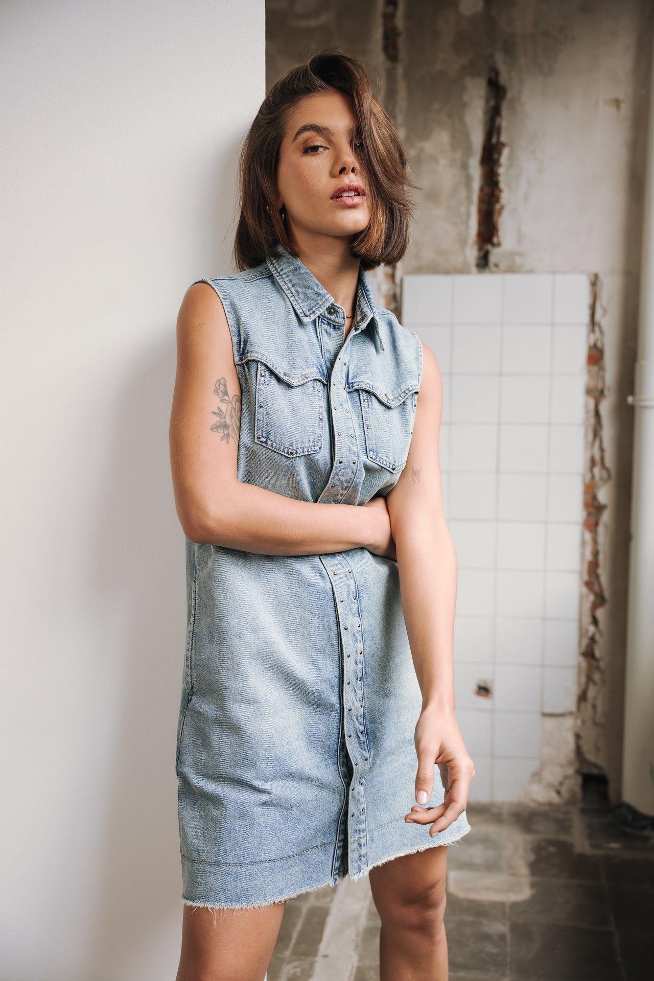Vestido camisero Mujer Karina Denim jamaica | Freeman T. Porter