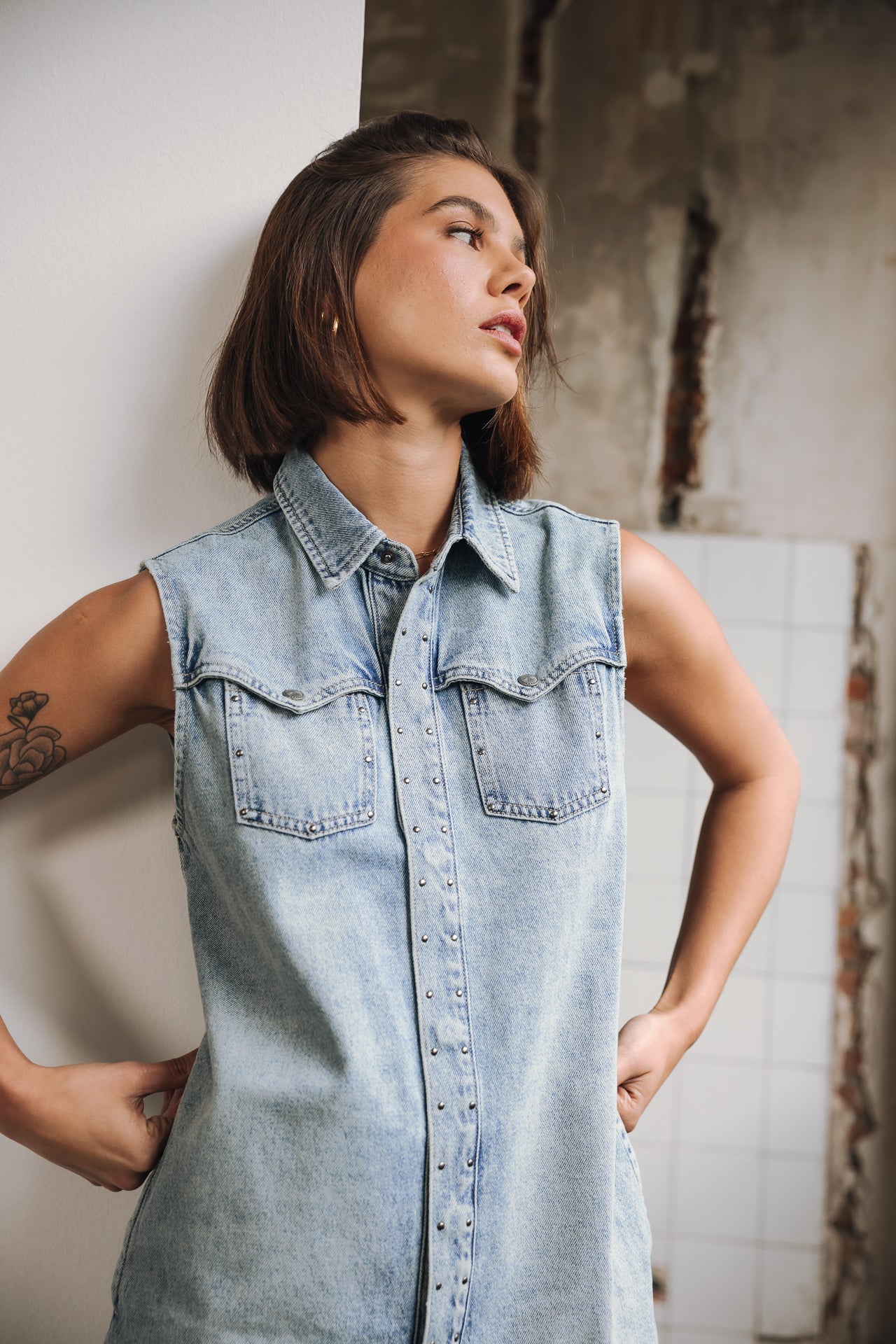 Vestido camisero Mujer Karina Denim jamaica | Freeman T. Porter